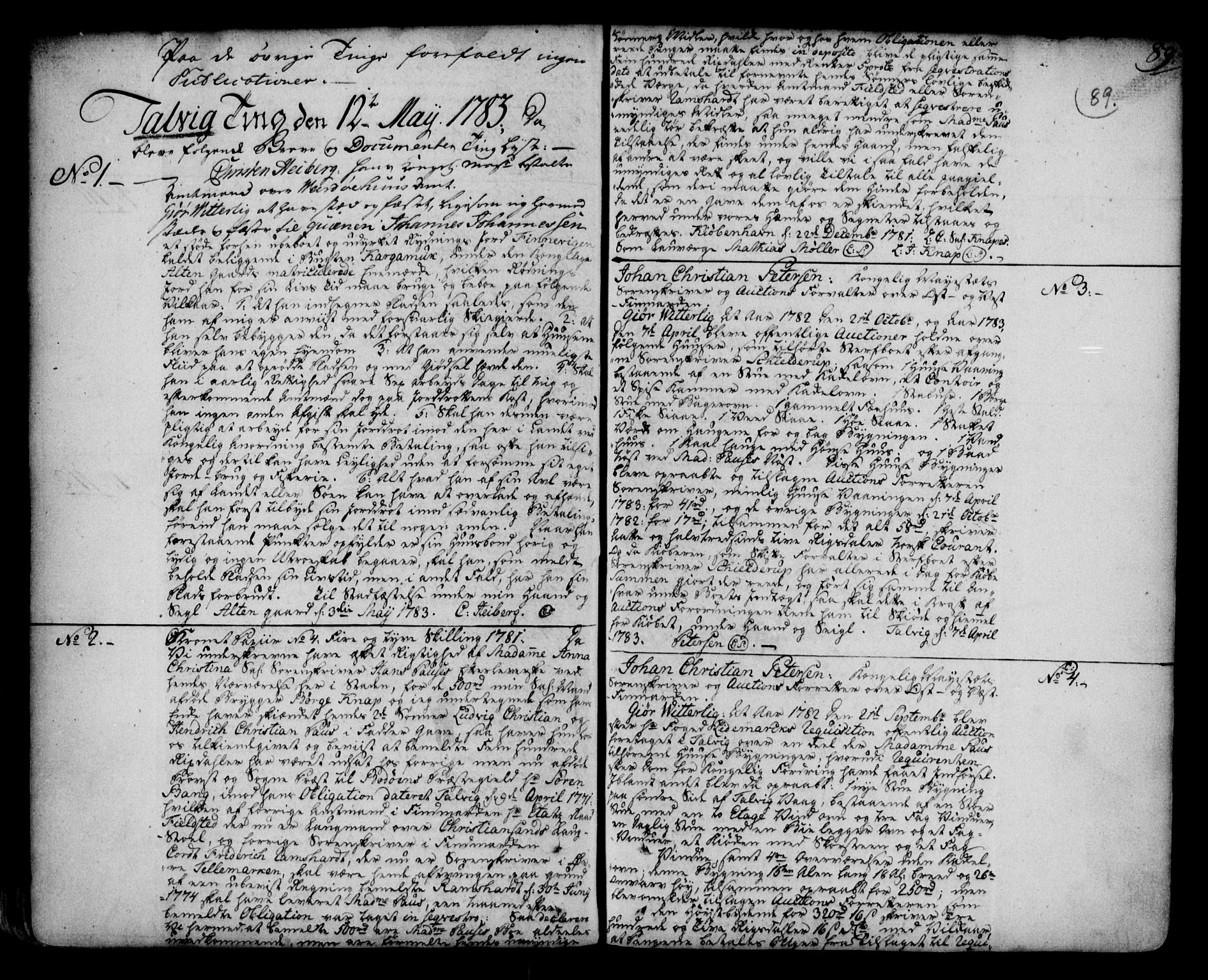 Finnmark sorenskriveri, SATØ/S-0053/G/Gb/L0001pb: Mortgage book no. 1, 1776-1794, p. 89