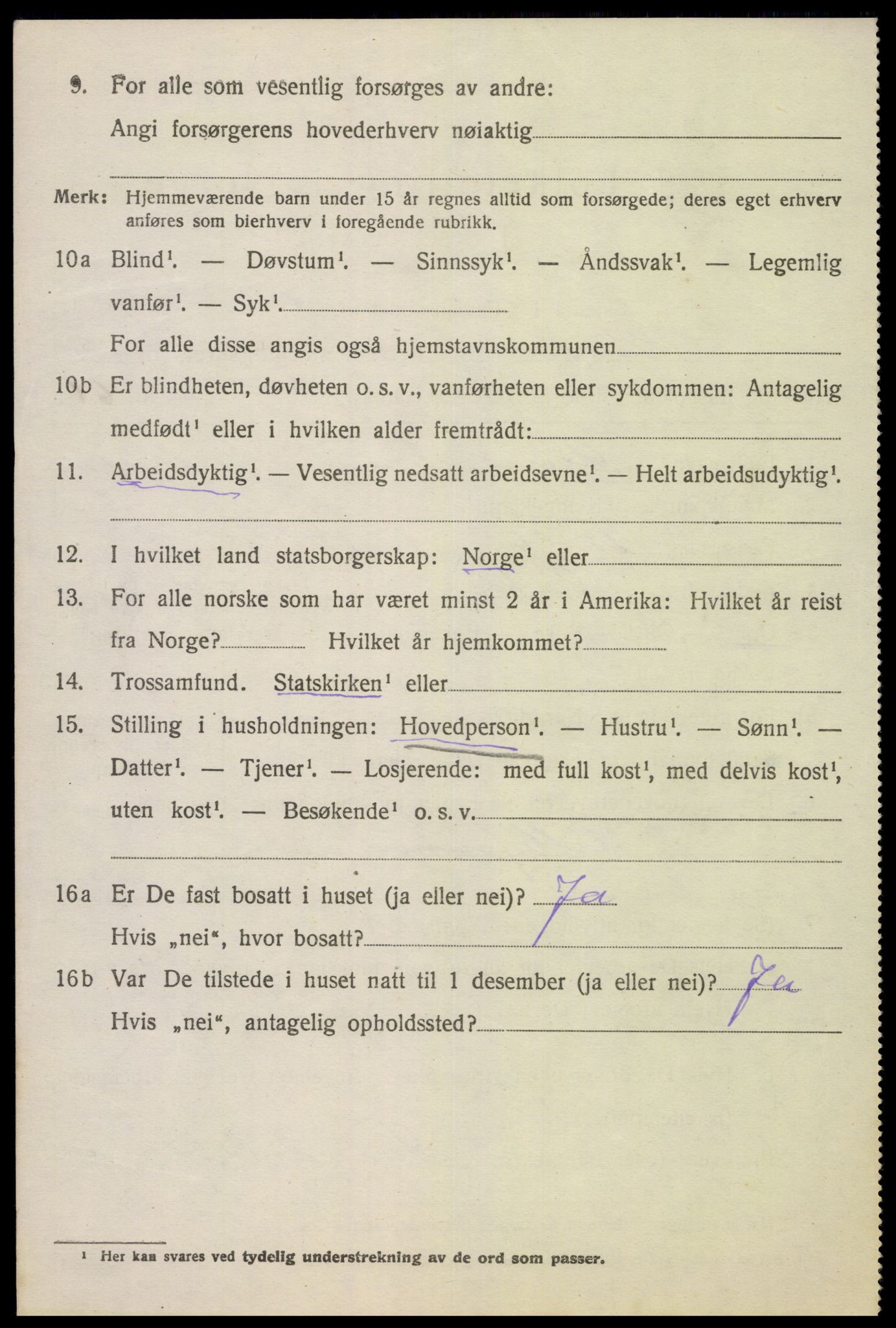 SAK, 1920 census for Lista, 1920, p. 10156