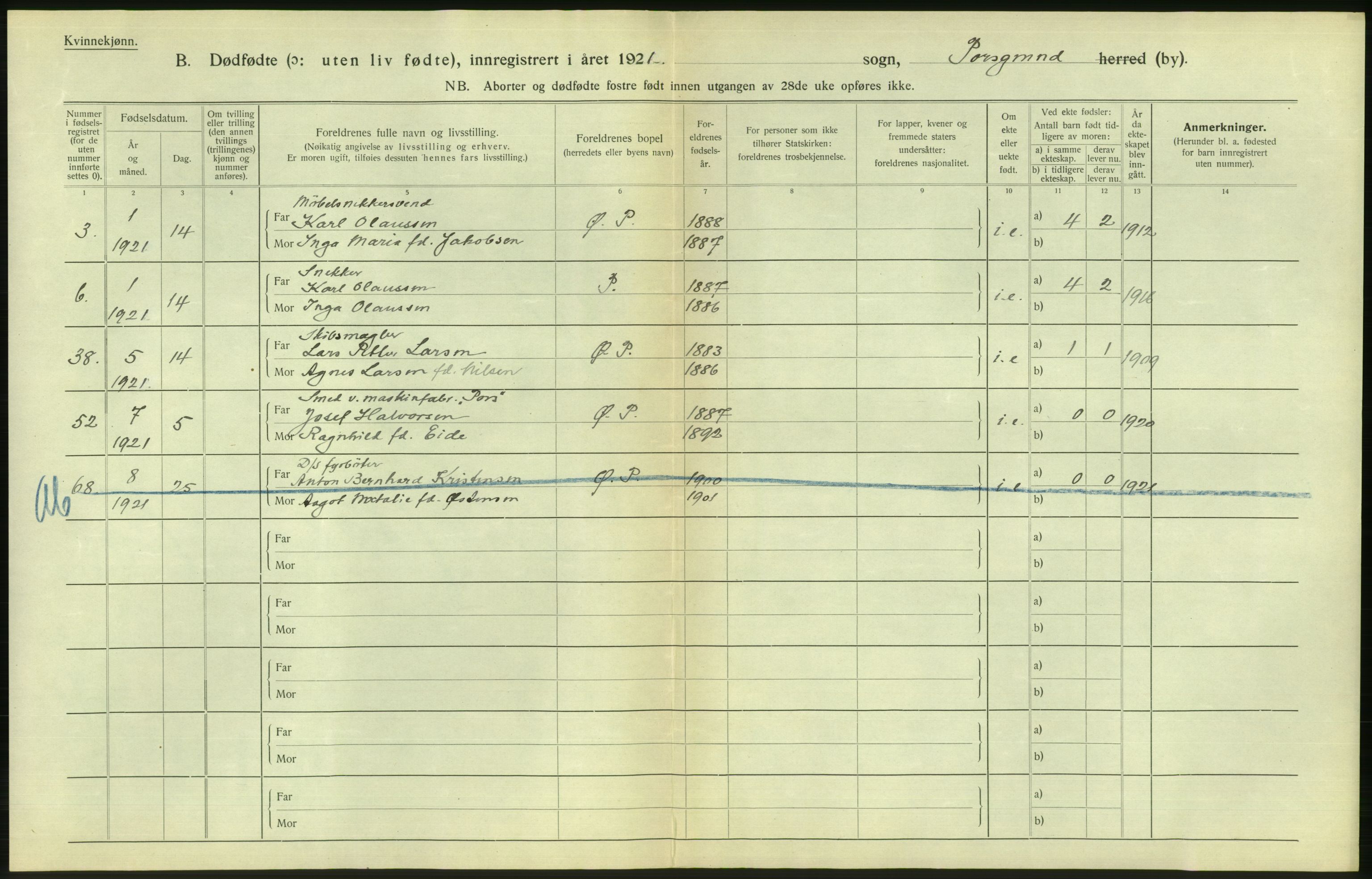 Statistisk sentralbyrå, Sosiodemografiske emner, Befolkning, AV/RA-S-2228/D/Df/Dfc/Dfca/L0024: Telemark fylke: Gifte, døde, dødfødte. Bygder og byer., 1921, p. 770