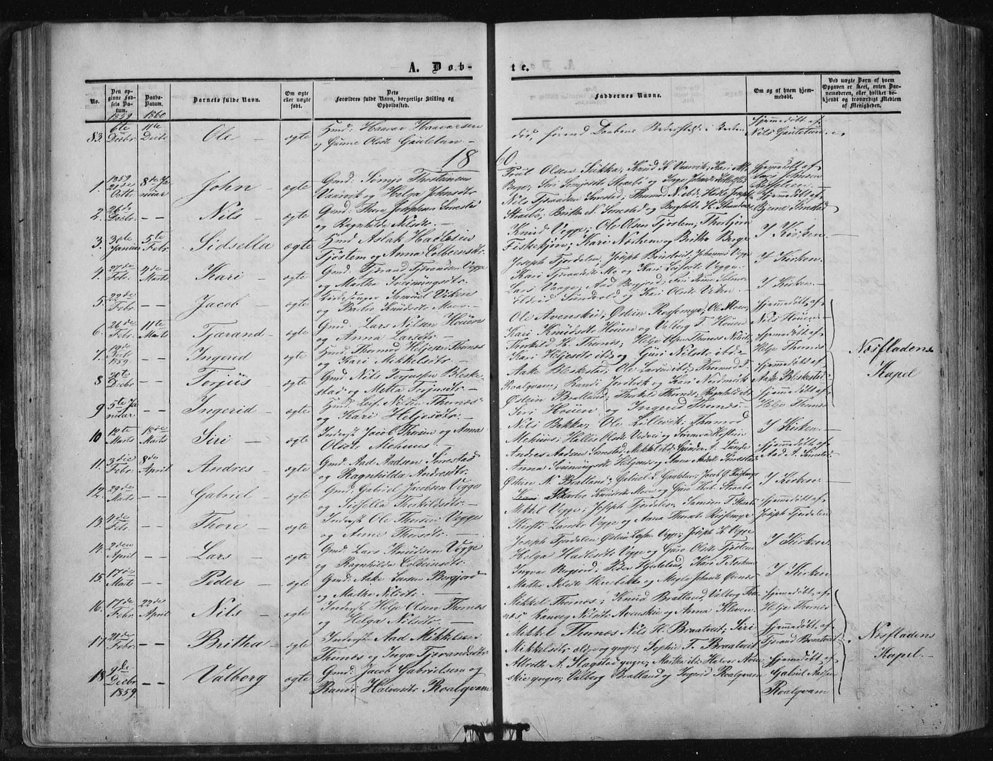 Suldal sokneprestkontor, AV/SAST-A-101845/01/IV/L0009: Parish register (official) no. A 9, 1854-1868