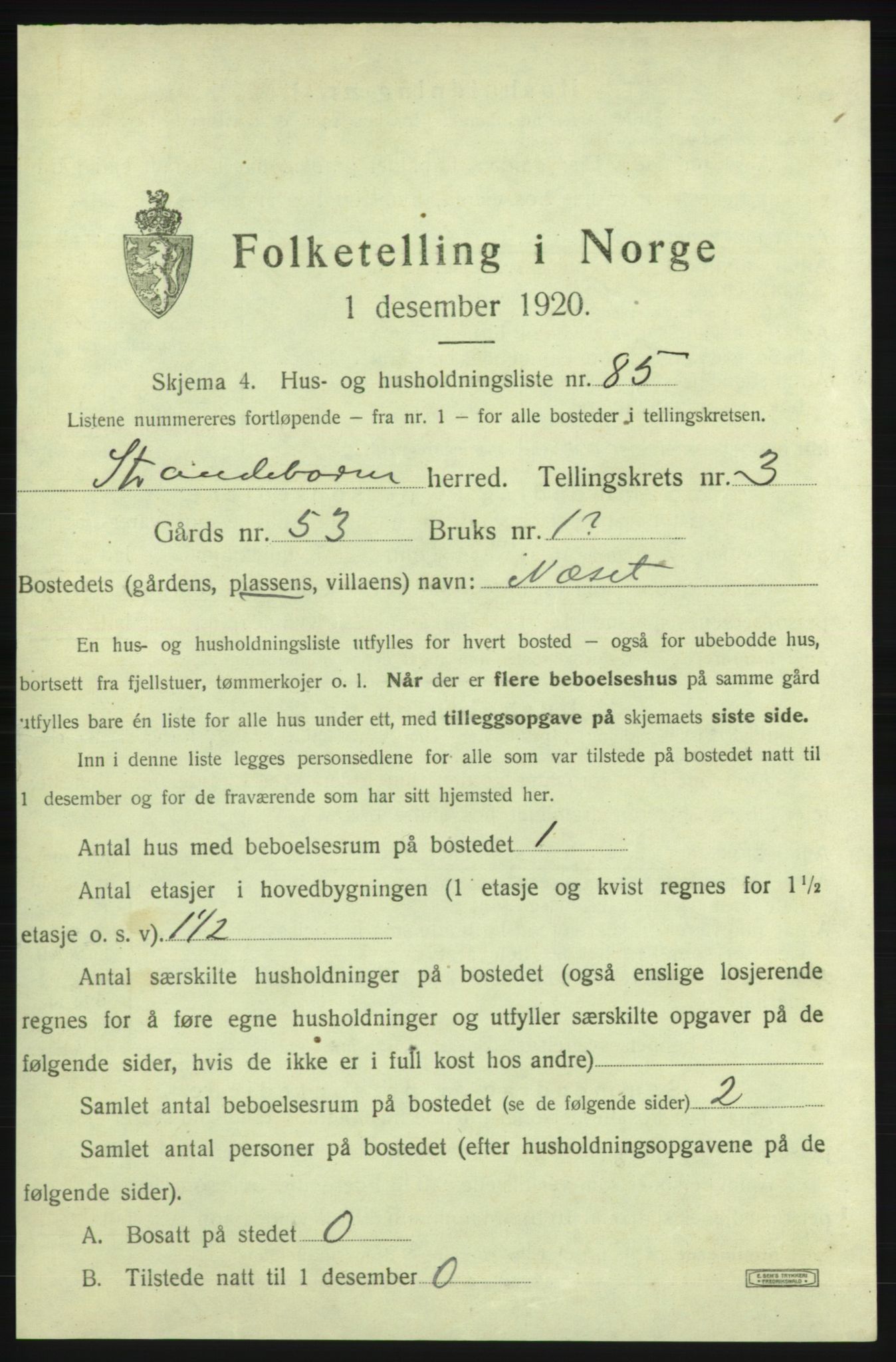 SAB, 1920 census for Strandebarm, 1920, p. 870