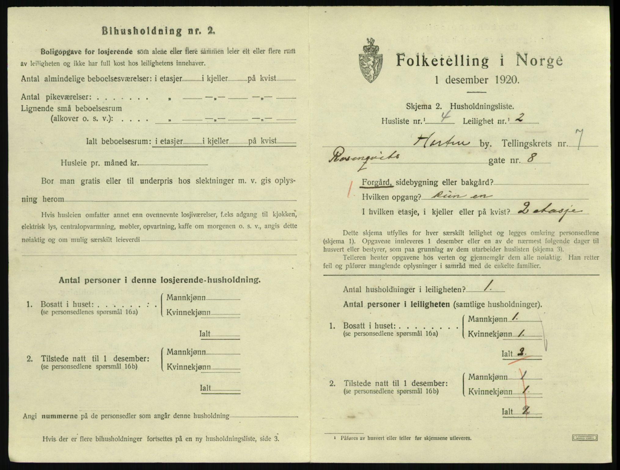 SAKO, 1920 census for Horten, 1920, p. 7195