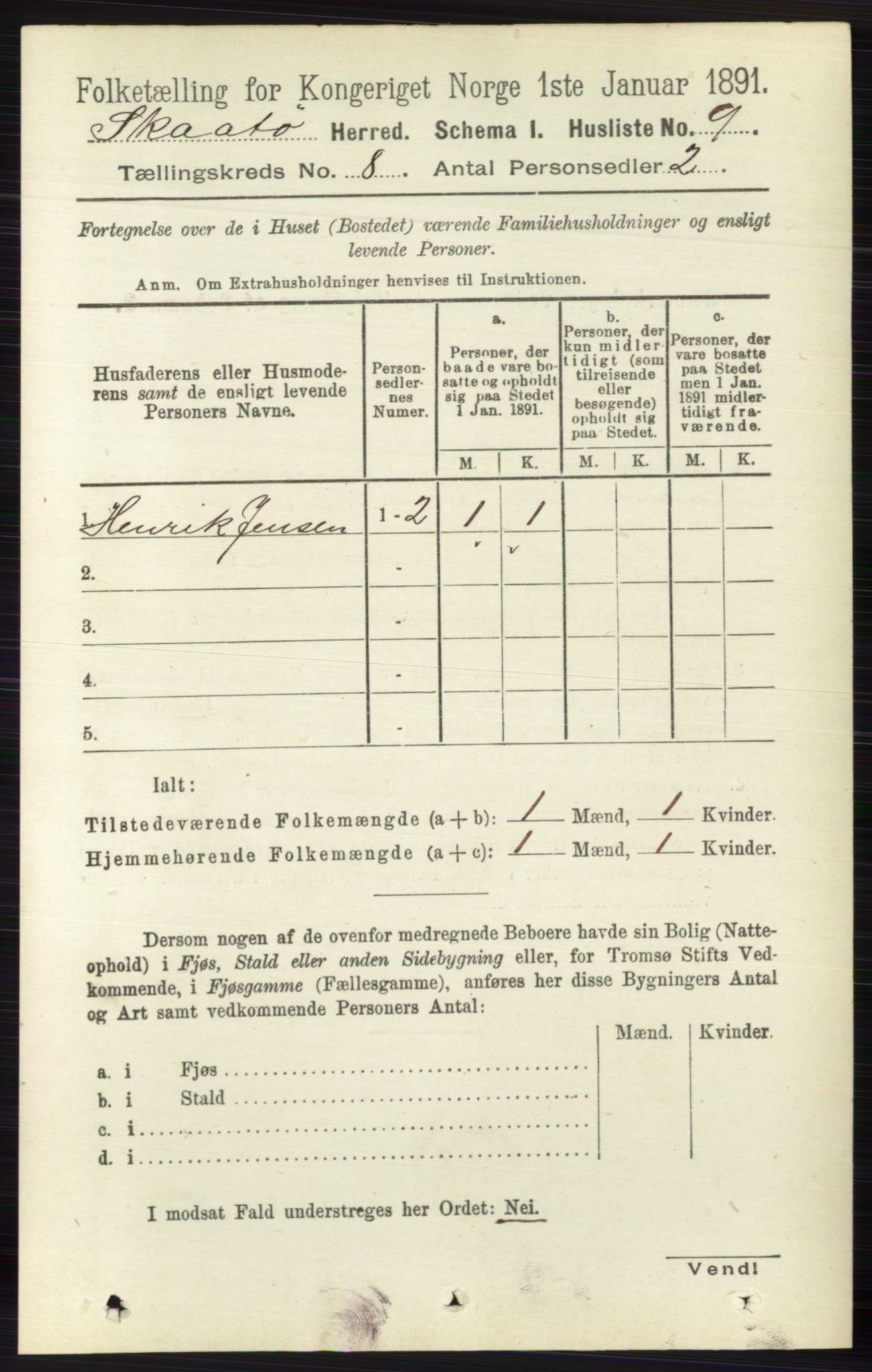 RA, 1891 census for 0815 Skåtøy, 1891, p. 3480