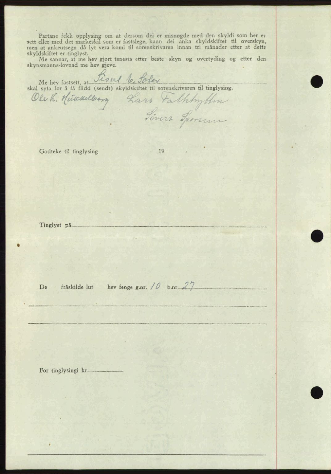 Romsdal sorenskriveri, AV/SAT-A-4149/1/2/2C: Mortgage book no. A21, 1946-1946, Diary no: : 2086/1946