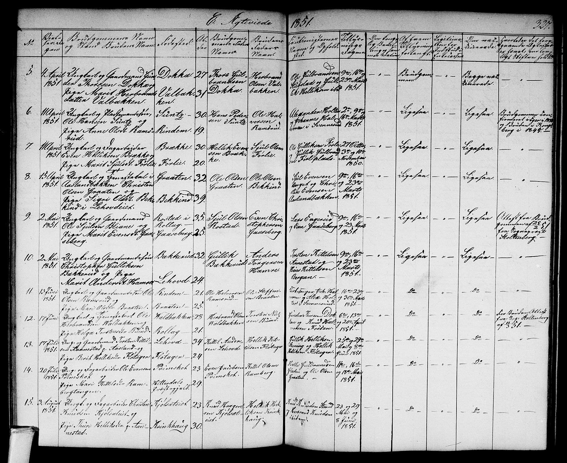 Flesberg kirkebøker, AV/SAKO-A-18/G/Ga/L0002: Parish register (copy) no. I 2, 1834-1860, p. 327