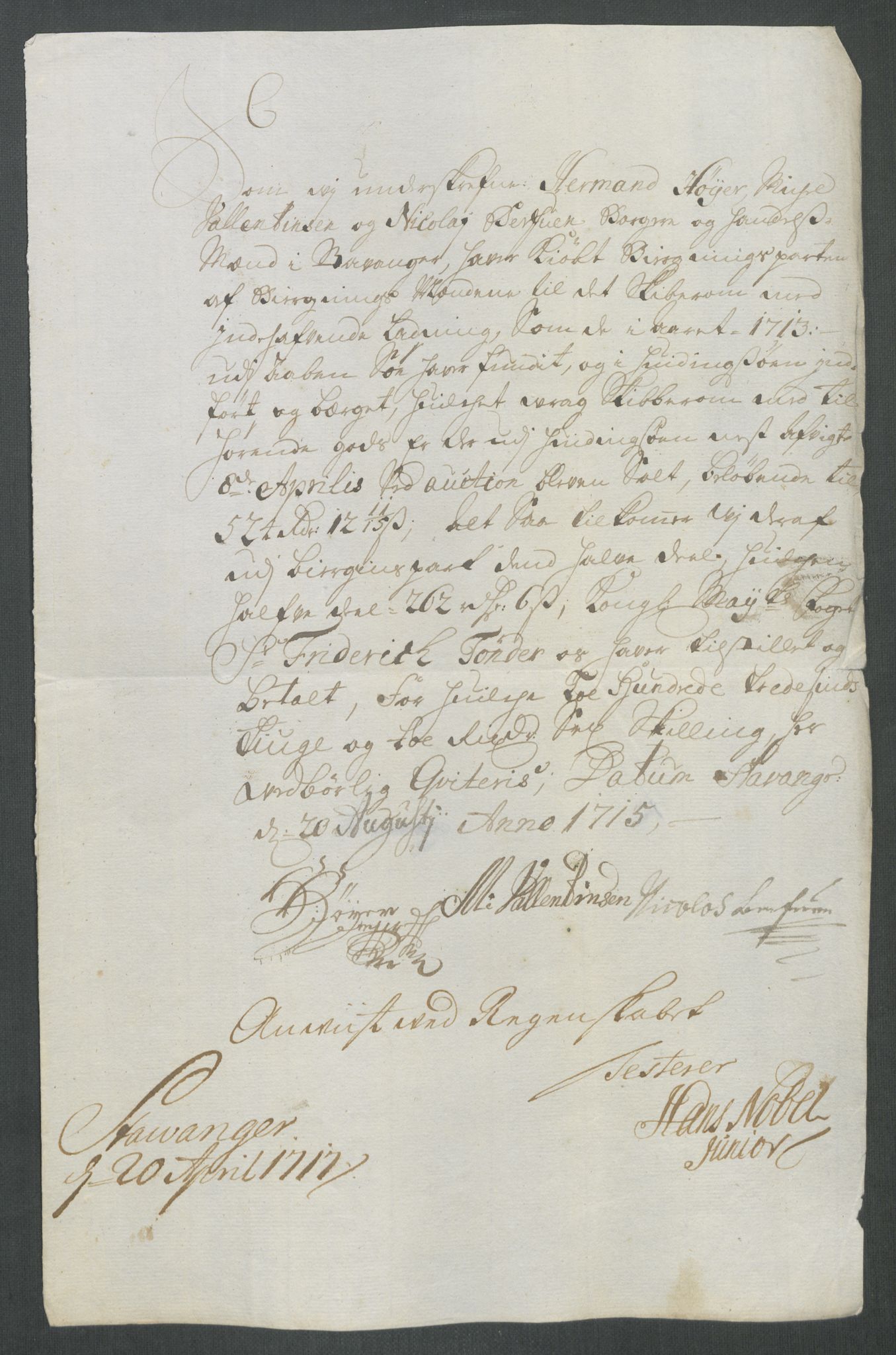 Rentekammeret inntil 1814, Reviderte regnskaper, Fogderegnskap, AV/RA-EA-4092/R47/L2868: Fogderegnskap Ryfylke, 1715, p. 310