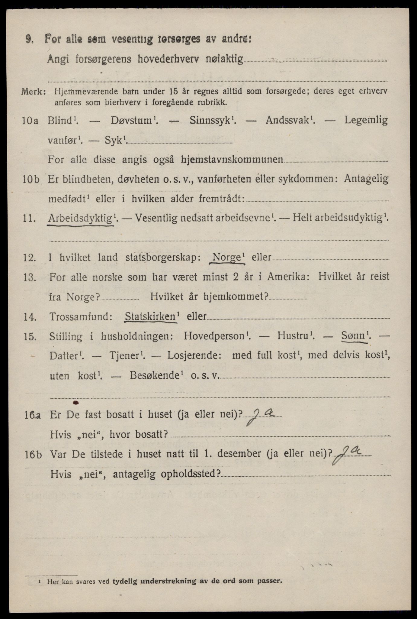 SAST, 1920 census for Strand, 1920, p. 4927