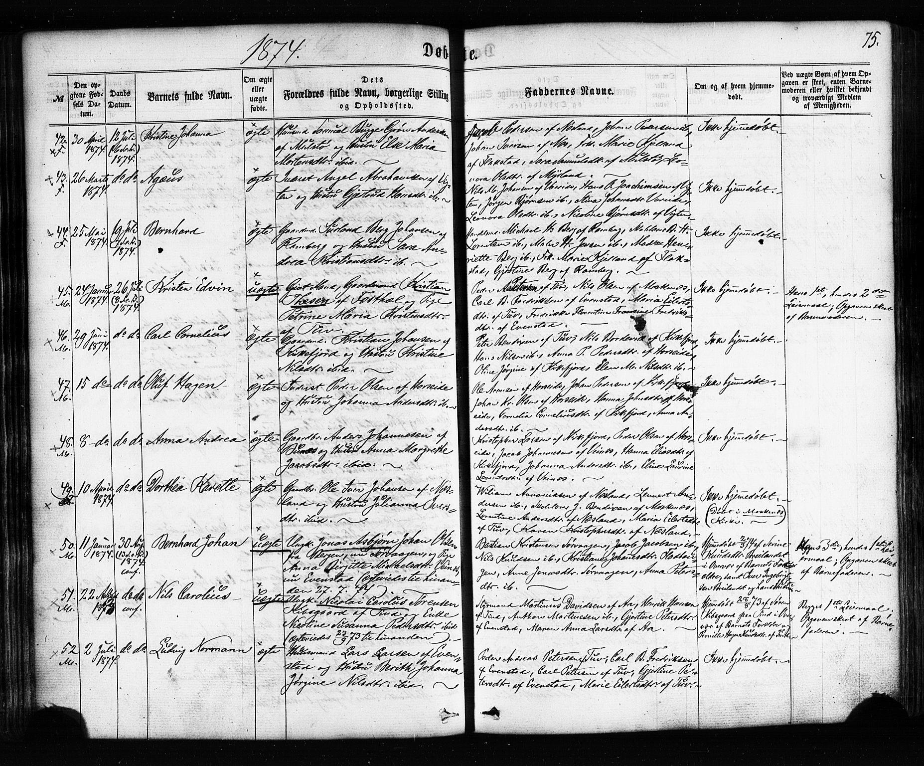 Ministerialprotokoller, klokkerbøker og fødselsregistre - Nordland, SAT/A-1459/885/L1203: Parish register (official) no. 885A04, 1859-1877, p. 75