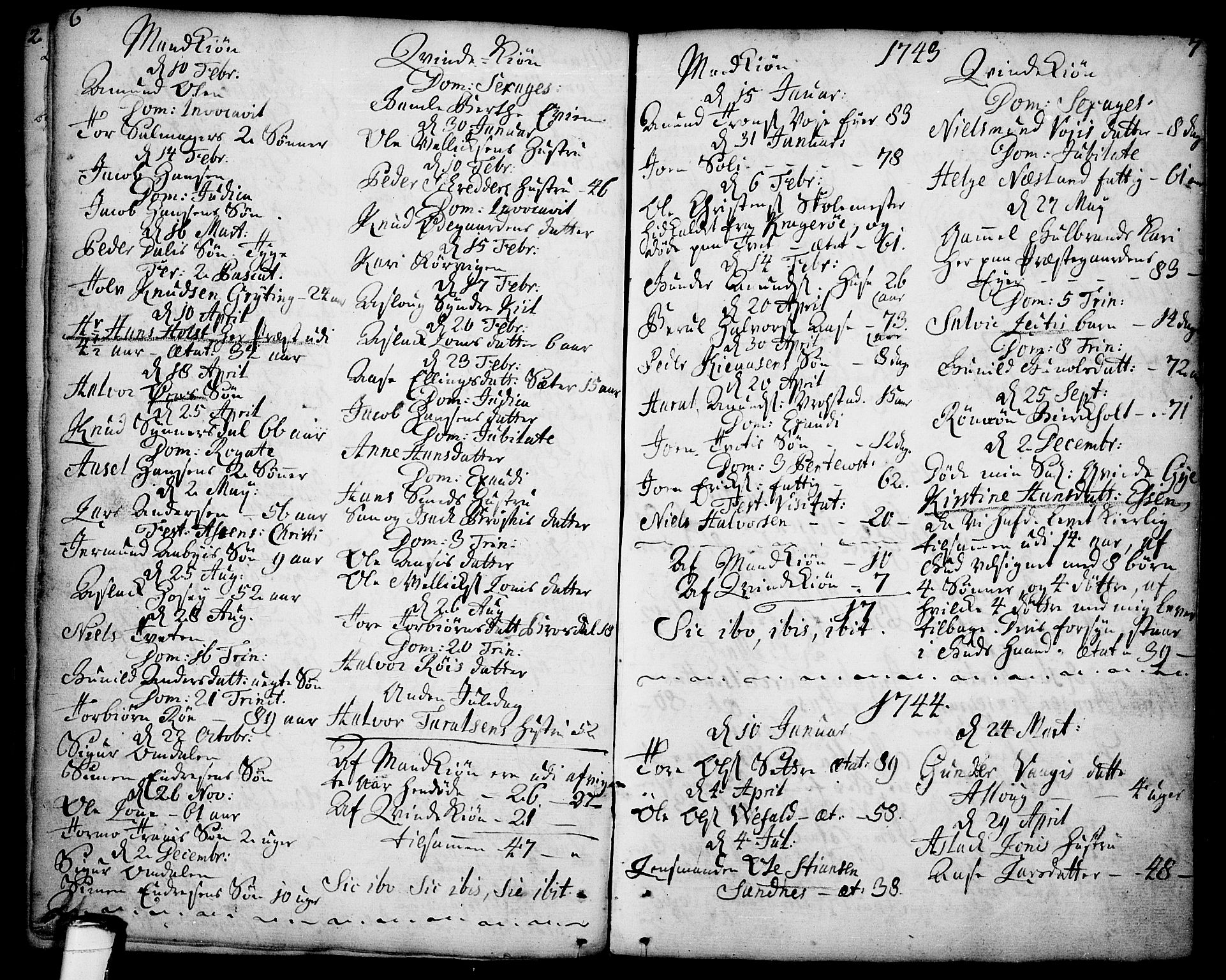 Drangedal kirkebøker, SAKO/A-258/F/Fa/L0001: Parish register (official) no. 1, 1697-1767, p. 6-7