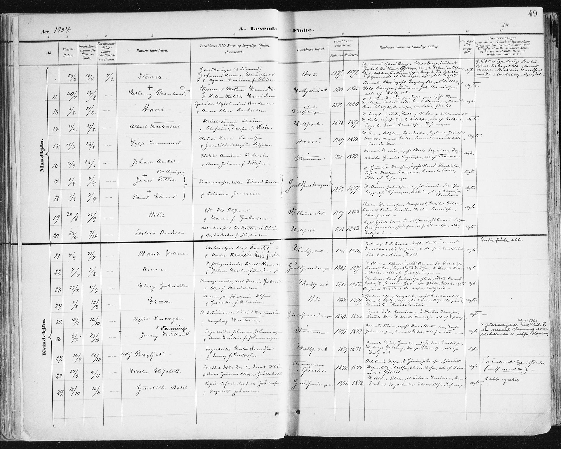 Hisøy sokneprestkontor, AV/SAK-1111-0020/F/Fa/L0004: Parish register (official) no. A 4, 1895-1917, p. 49