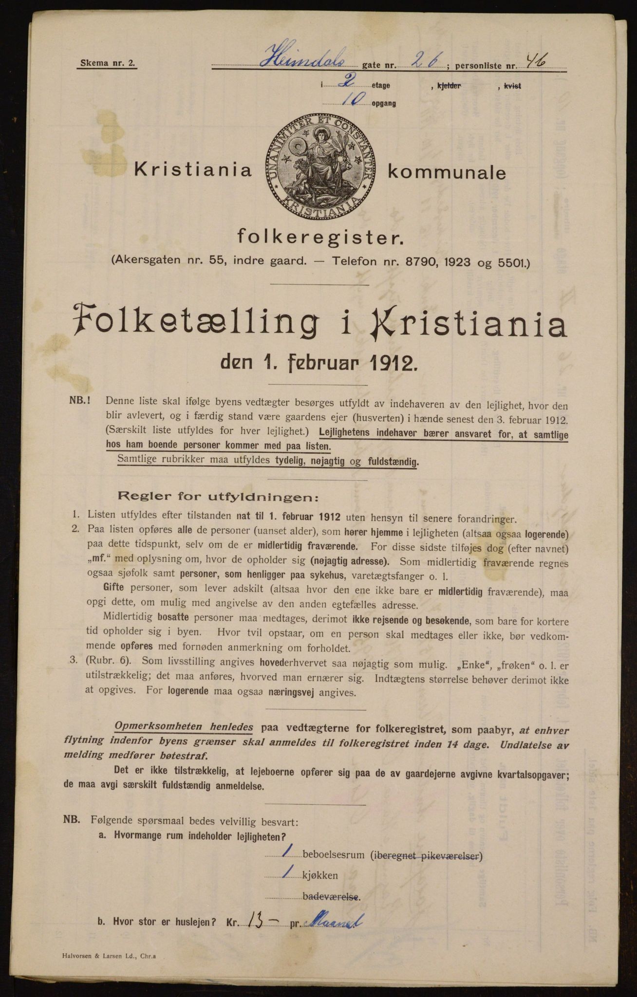 OBA, Municipal Census 1912 for Kristiania, 1912, p. 37252