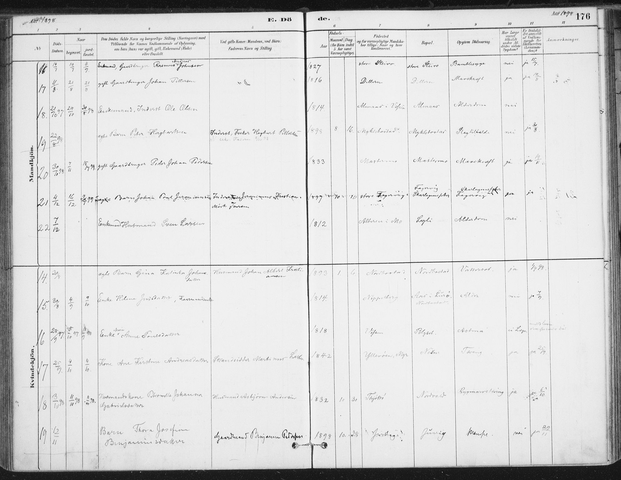 Ministerialprotokoller, klokkerbøker og fødselsregistre - Nordland, AV/SAT-A-1459/838/L0553: Parish register (official) no. 838A11, 1880-1910, p. 176