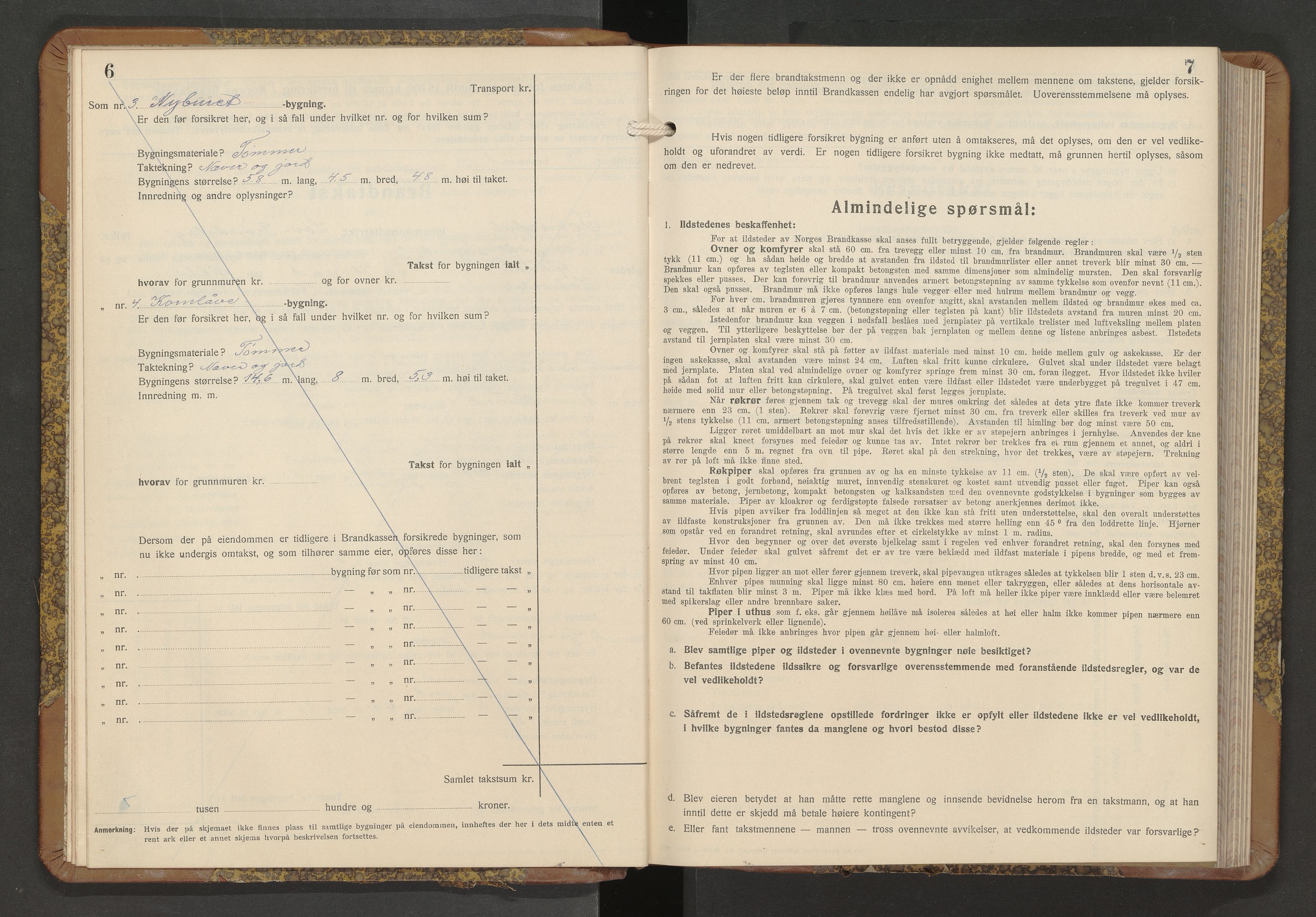 Norges Brannkasse Soknedal, AV/SAT-A-5533/Fb/L0002: Branntakstprotokoll, 1945-1946