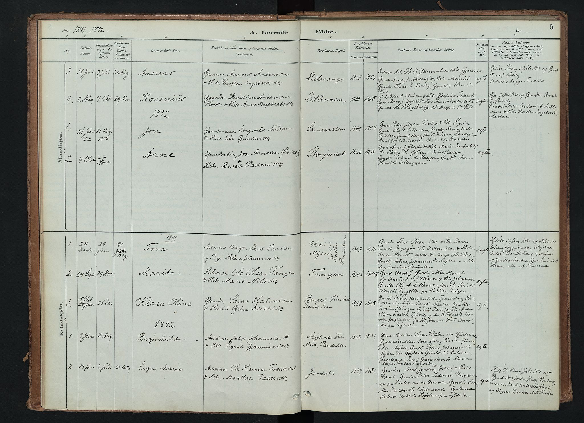 Tynset prestekontor, SAH/PREST-058/H/Ha/Haa/L0024: Parish register (official) no. 24, 1885-1916, p. 5