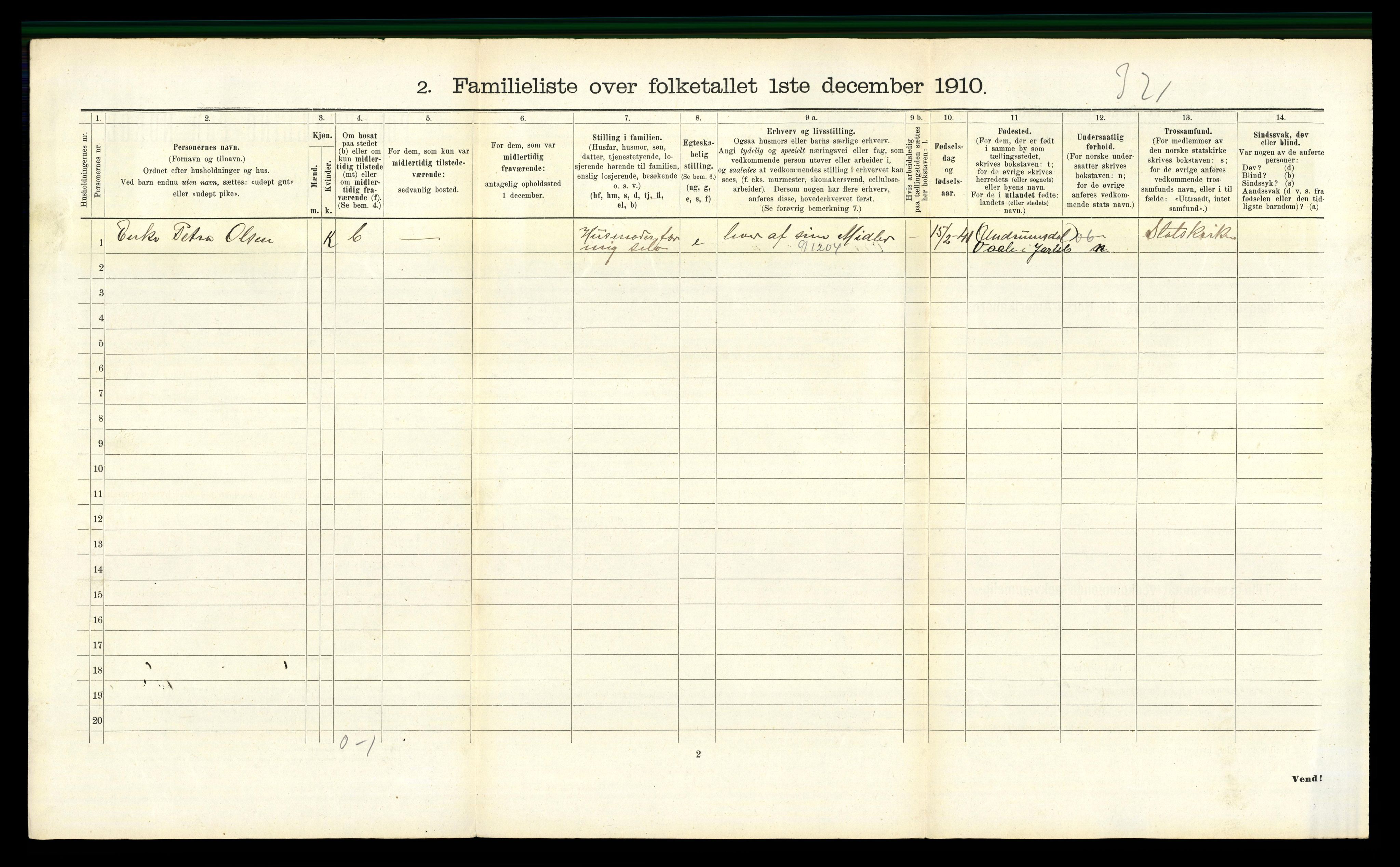 RA, 1910 census for Horten, 1910, p. 1987