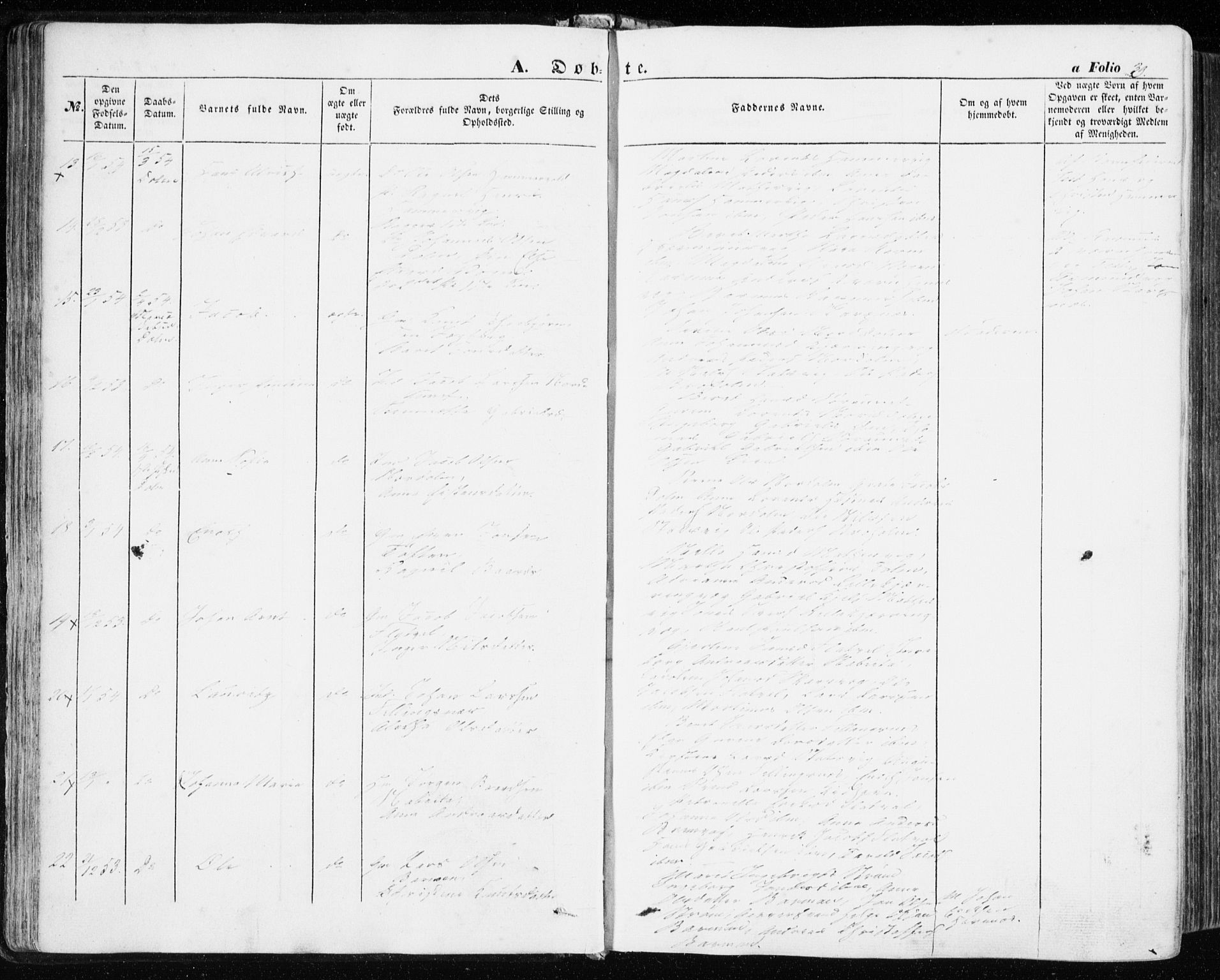 Ministerialprotokoller, klokkerbøker og fødselsregistre - Sør-Trøndelag, AV/SAT-A-1456/634/L0530: Parish register (official) no. 634A06, 1852-1860, p. 39