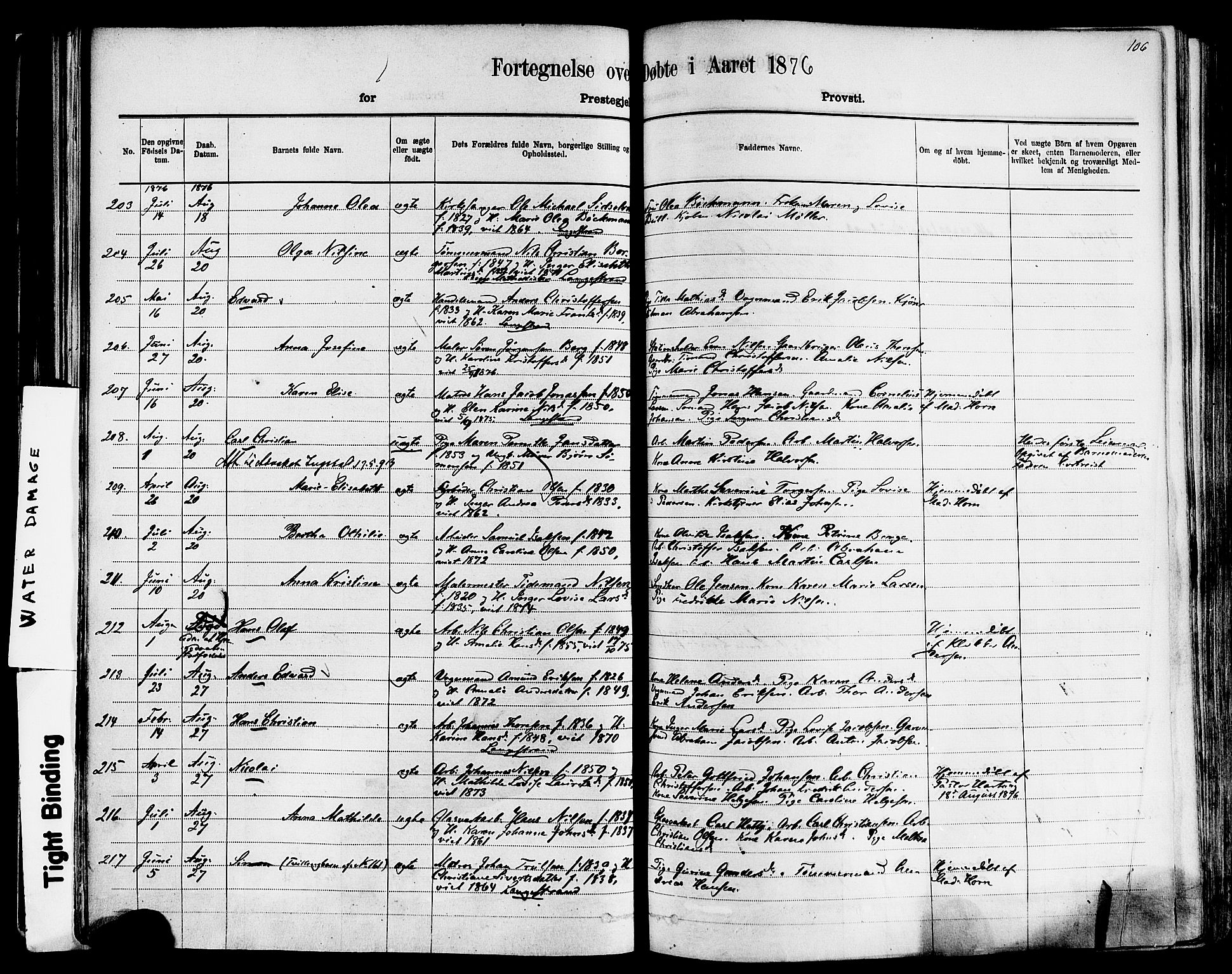 Larvik kirkebøker, AV/SAKO-A-352/F/Fa/L0006: Parish register (official) no. I 6, 1871-1883, p. 106