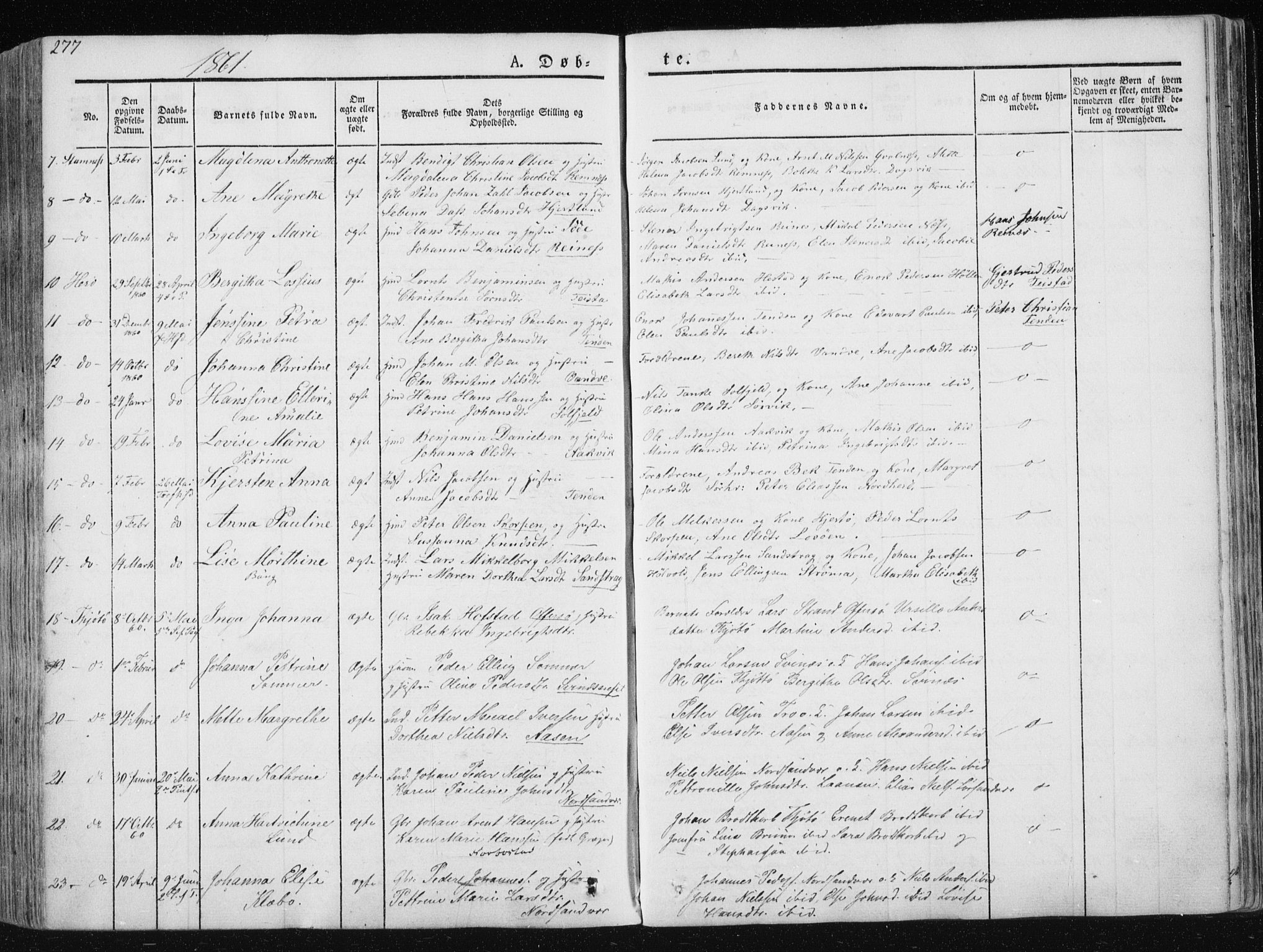 Ministerialprotokoller, klokkerbøker og fødselsregistre - Nordland, SAT/A-1459/830/L0446: Parish register (official) no. 830A10, 1831-1865, p. 277