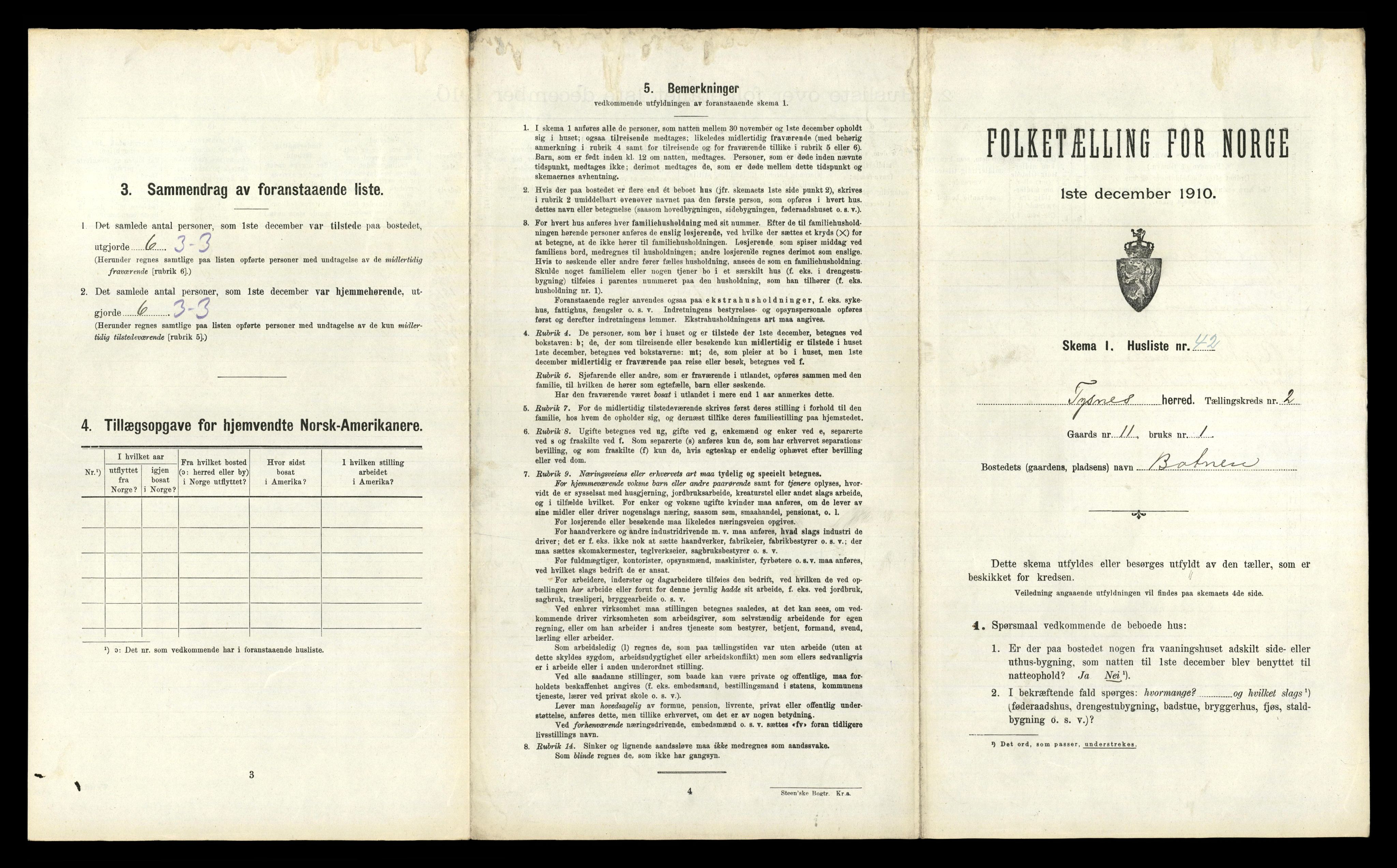 RA, 1910 census for Tysnes, 1910, p. 222