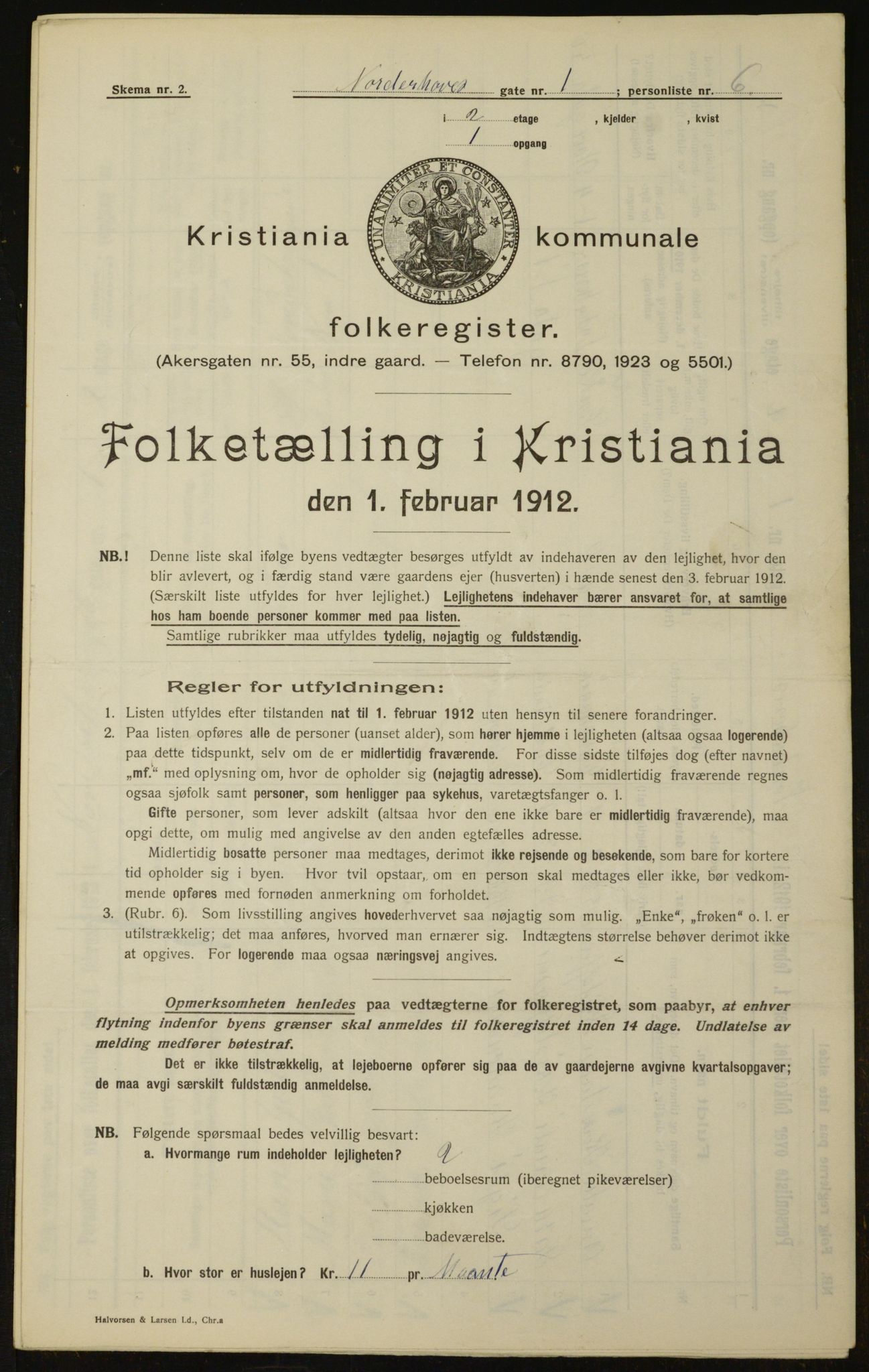 OBA, Municipal Census 1912 for Kristiania, 1912, p. 73075