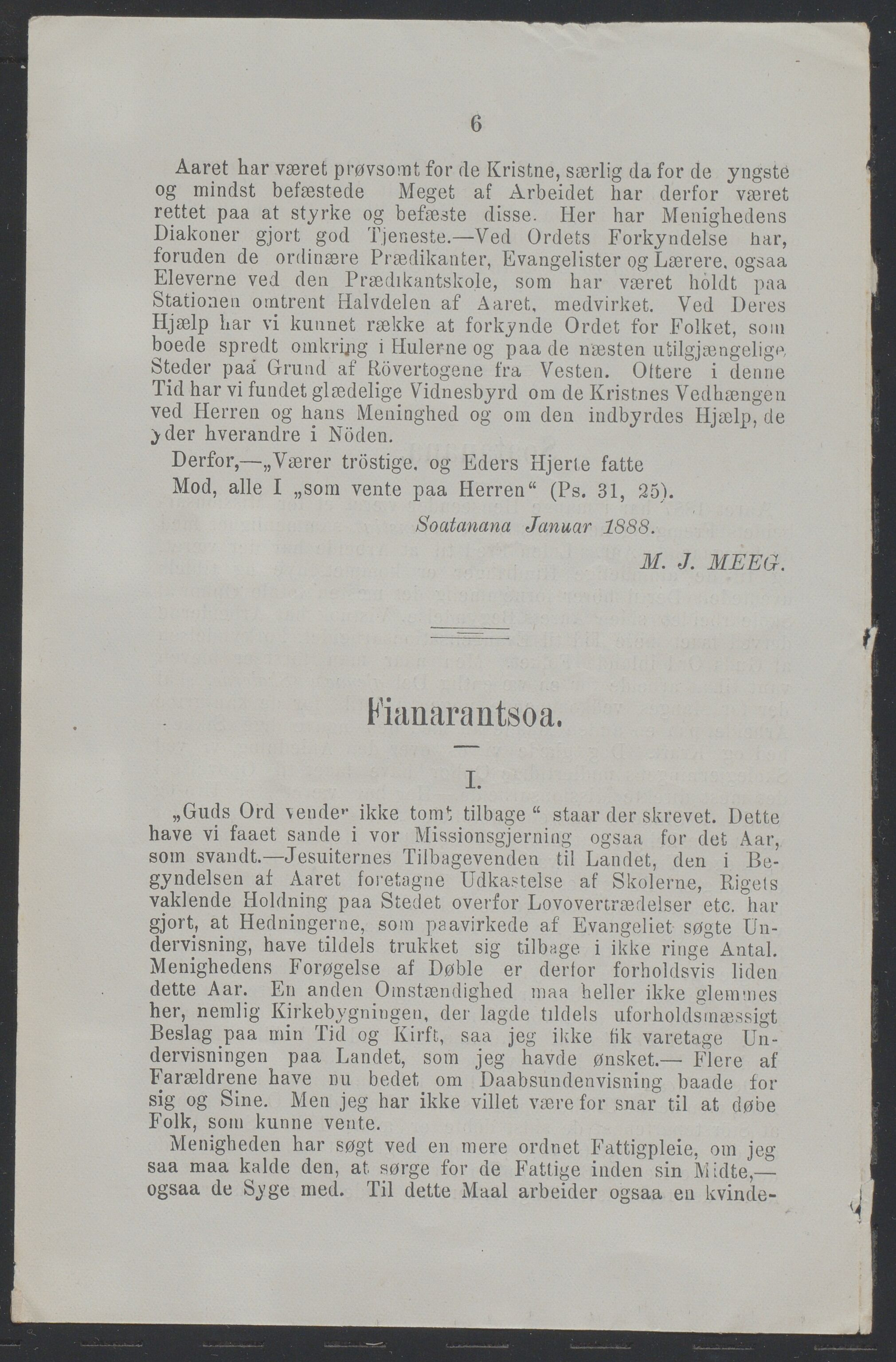 Det Norske Misjonsselskap - hovedadministrasjonen, VID/MA-A-1045/D/Da/Daa/L0037/0006: Konferansereferat og årsberetninger / Konferansereferat fra Madagaskar Innland., 1888, p. 6