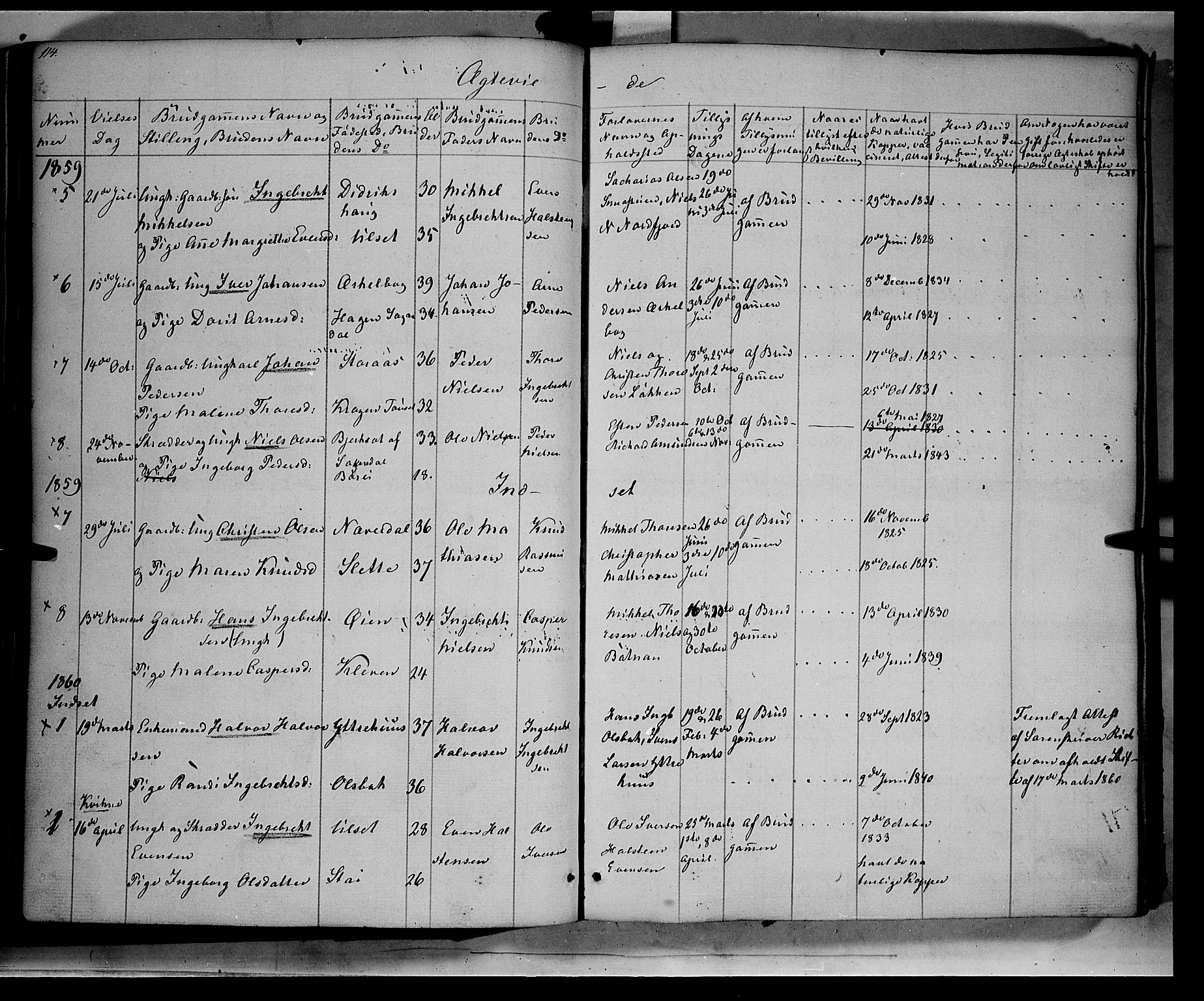 Kvikne prestekontor, AV/SAH-PREST-064/H/Ha/Haa/L0005: Parish register (official) no. 5, 1841-1862, p. 114