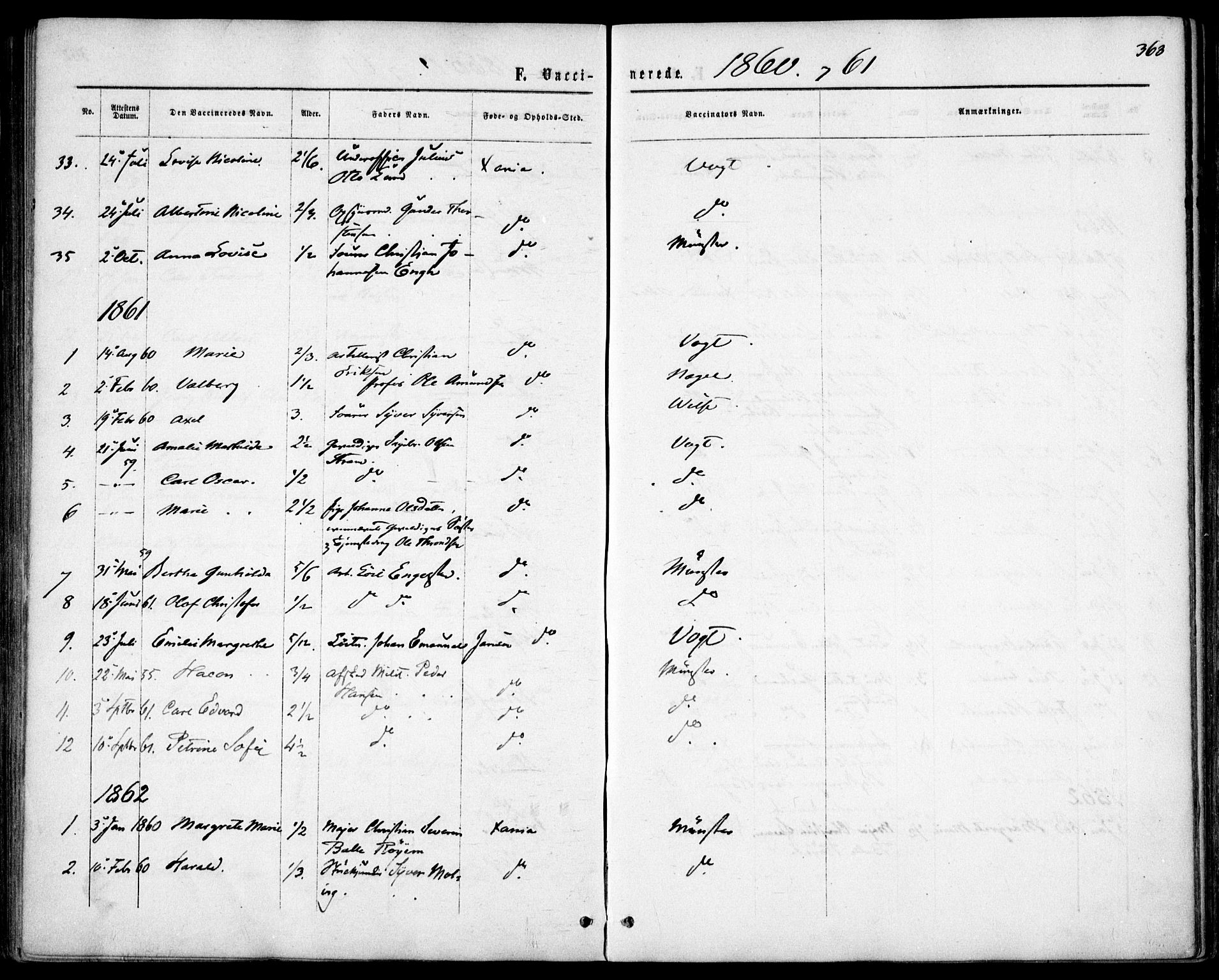 Garnisonsmenigheten Kirkebøker, SAO/A-10846/F/Fa/L0010: Parish register (official) no. 10, 1859-1869, p. 363