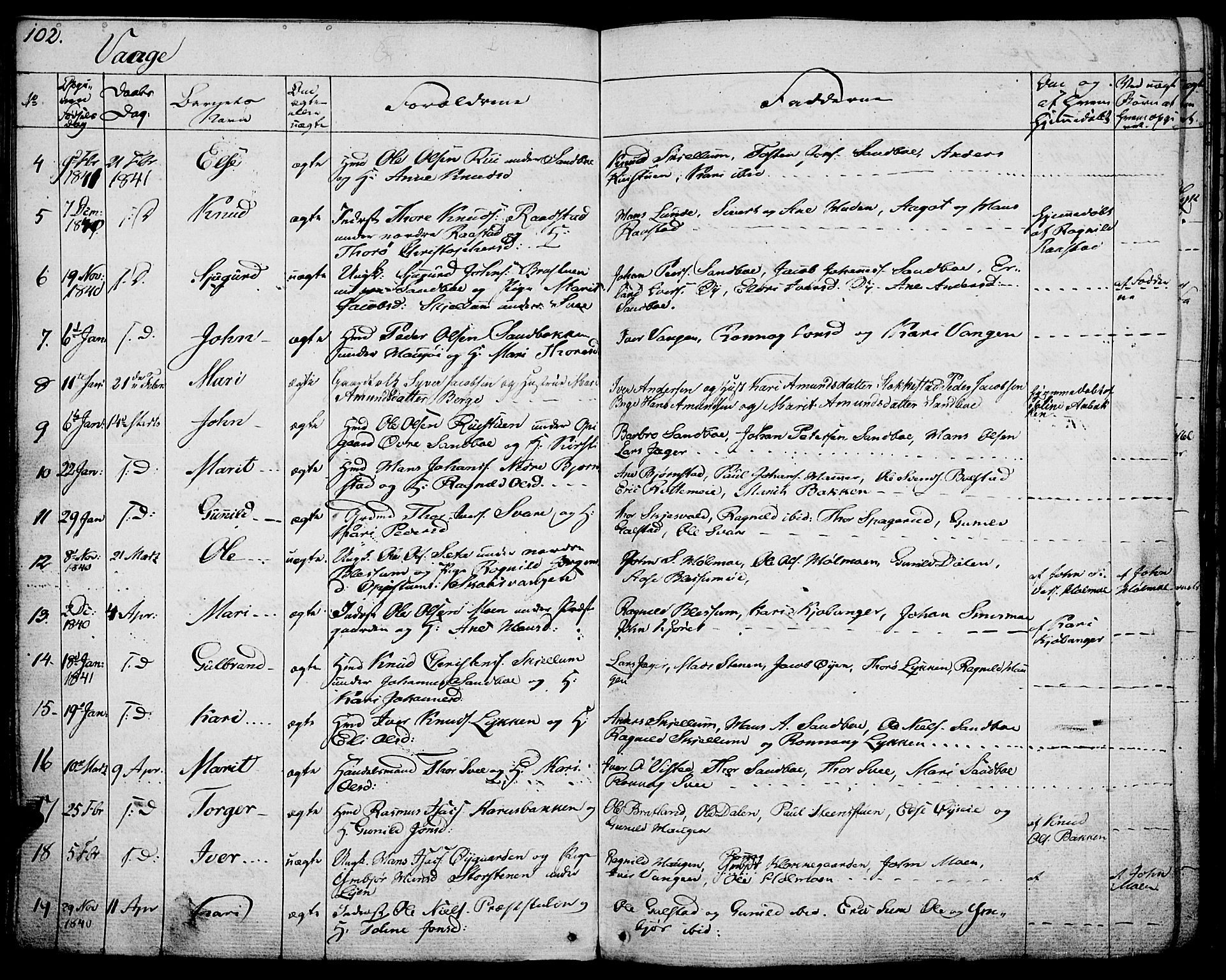Vågå prestekontor, SAH/PREST-076/H/Ha/Haa/L0004: Parish register (official) no. 4 /1, 1827-1842, p. 102