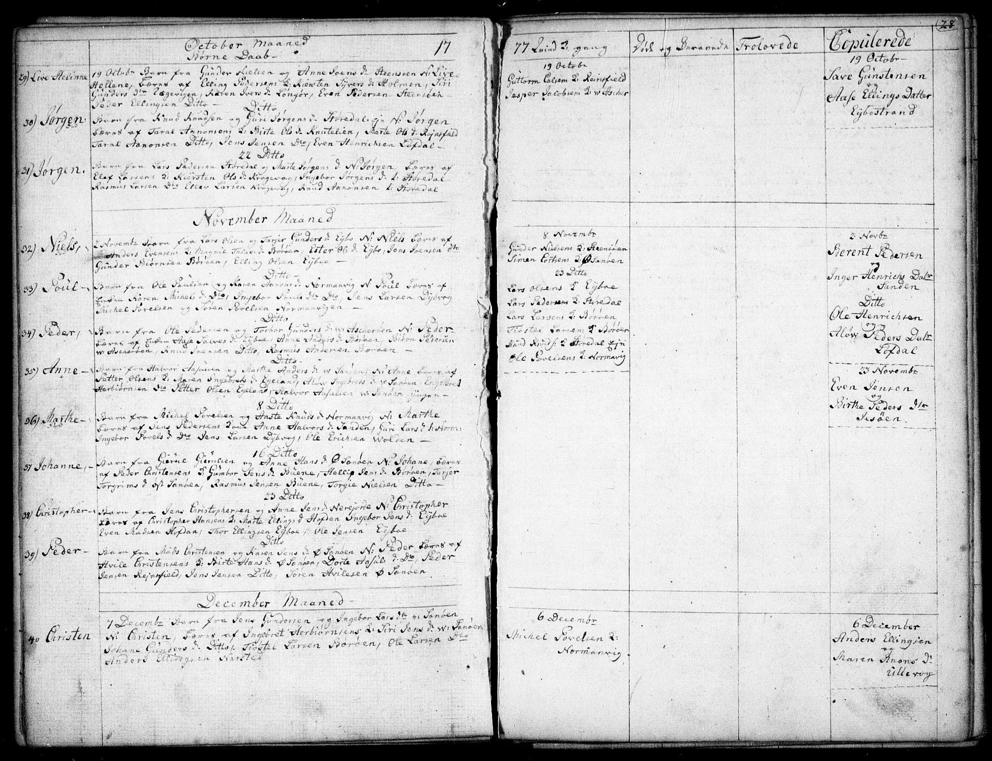 Dypvåg sokneprestkontor, SAK/1111-0007/F/Fb/Fba/L0007: Parish register (copy) no. B 7, 1762-1810, p. 28