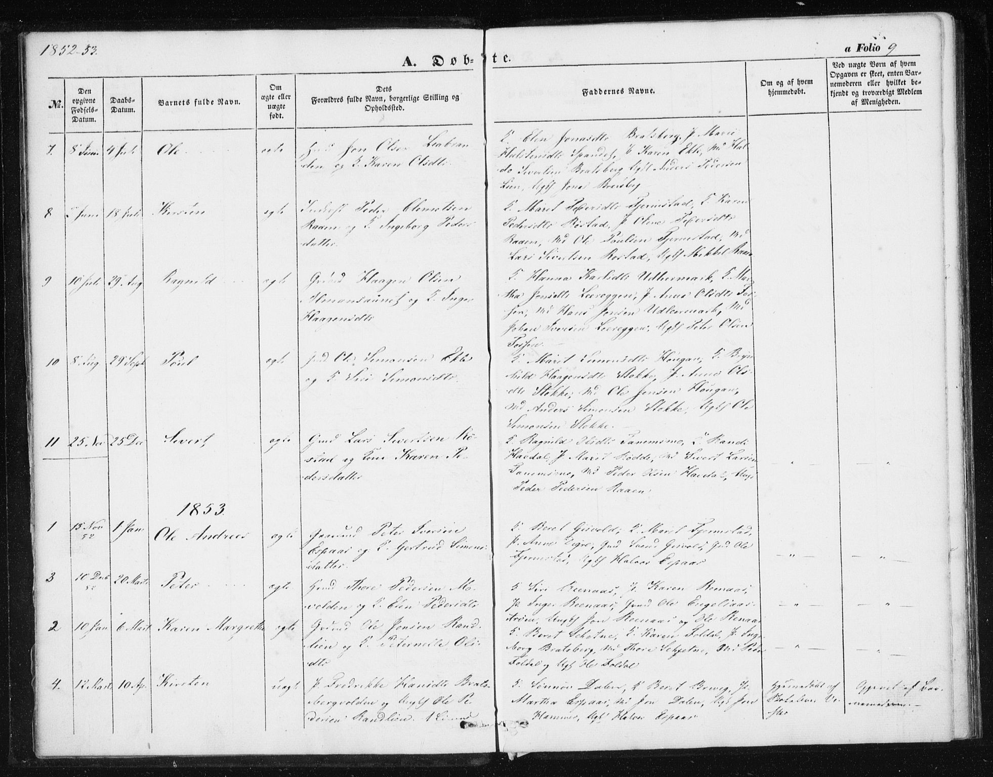 Ministerialprotokoller, klokkerbøker og fødselsregistre - Sør-Trøndelag, AV/SAT-A-1456/608/L0332: Parish register (official) no. 608A01, 1848-1861, p. 9