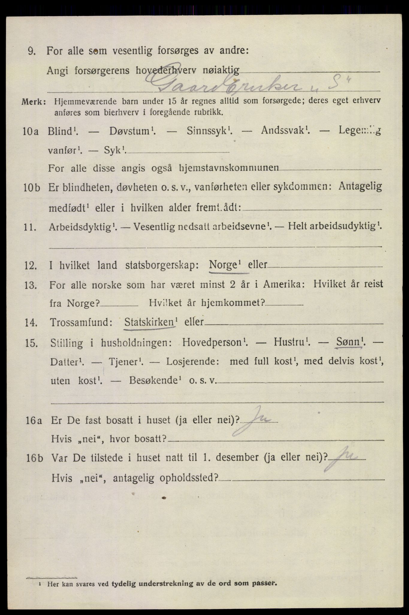 SAKO, 1920 census for Sande, 1920, p. 8945