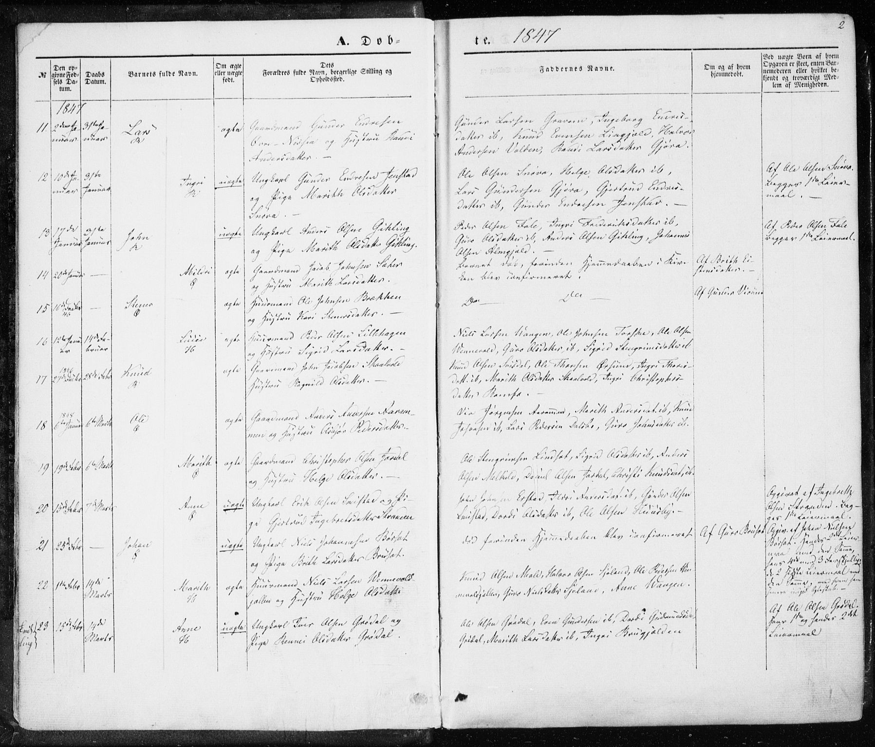 Ministerialprotokoller, klokkerbøker og fødselsregistre - Møre og Romsdal, AV/SAT-A-1454/590/L1013: Parish register (official) no. 590A05, 1847-1877, p. 2