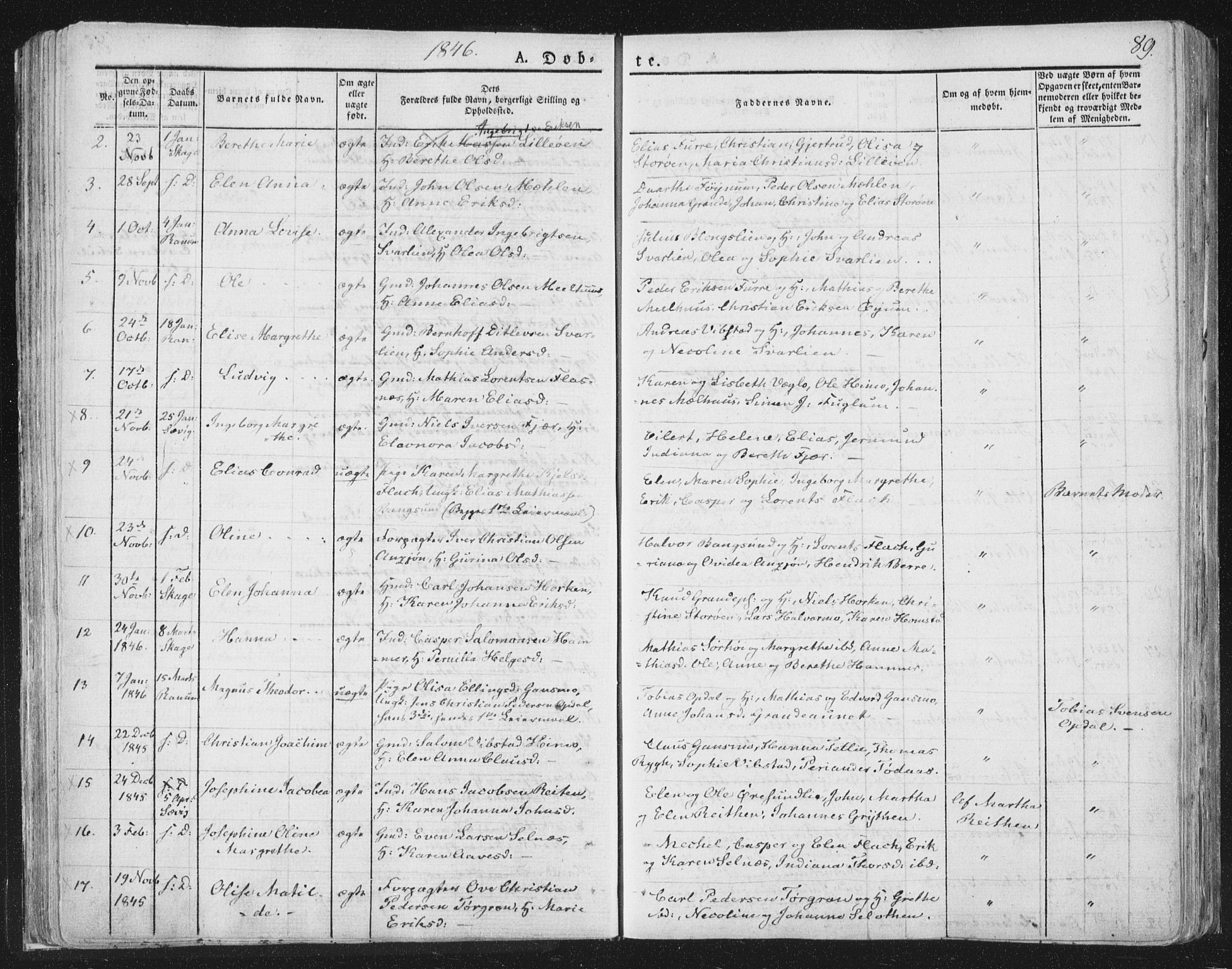 Ministerialprotokoller, klokkerbøker og fødselsregistre - Nord-Trøndelag, AV/SAT-A-1458/764/L0551: Parish register (official) no. 764A07a, 1824-1864, p. 89