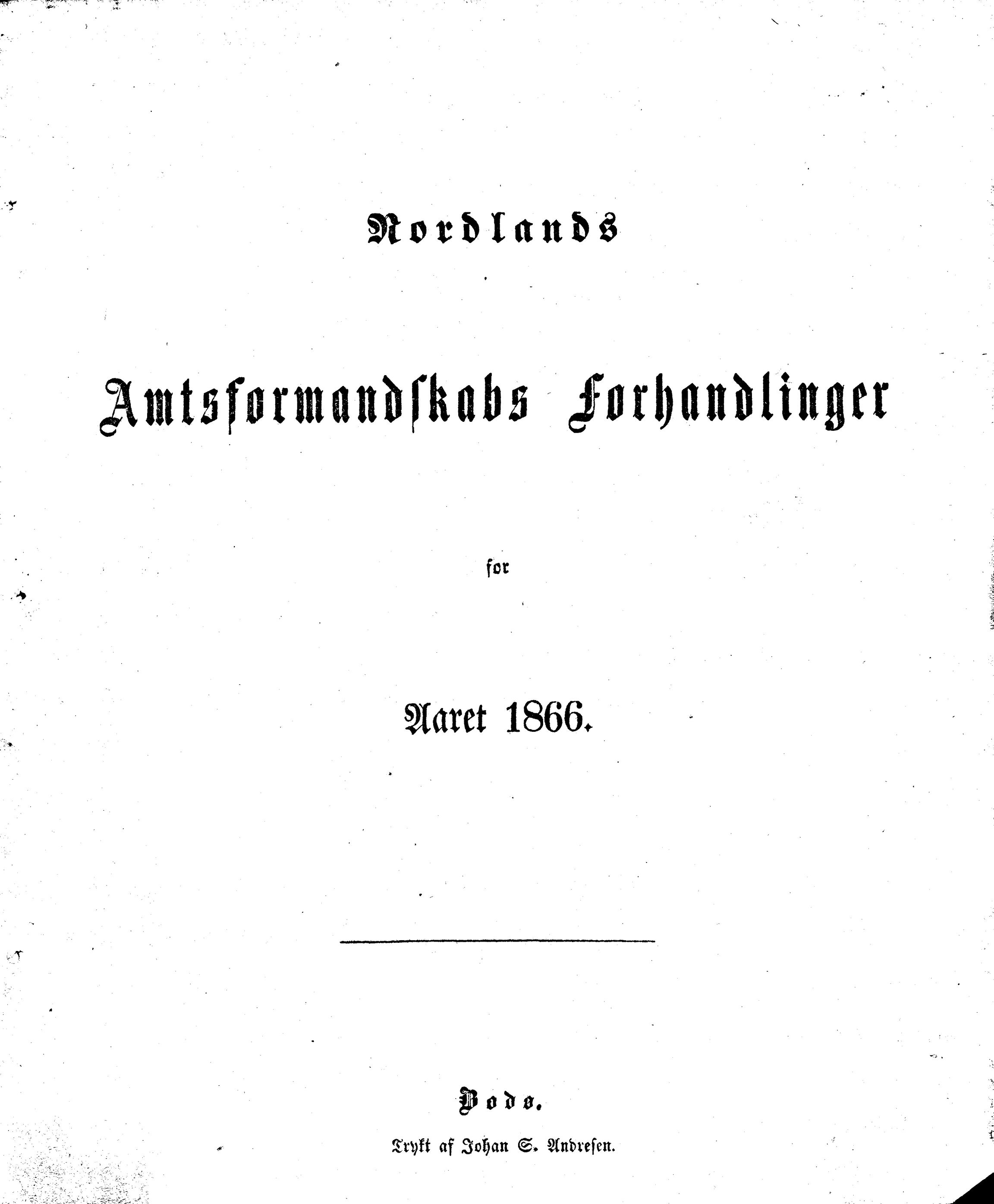 Nordland Fylkeskommune. Fylkestinget, AIN/NFK-17/176/A/Ac/L0005: Fylkestingsforhandlinger 1866-1870, 1866-1870