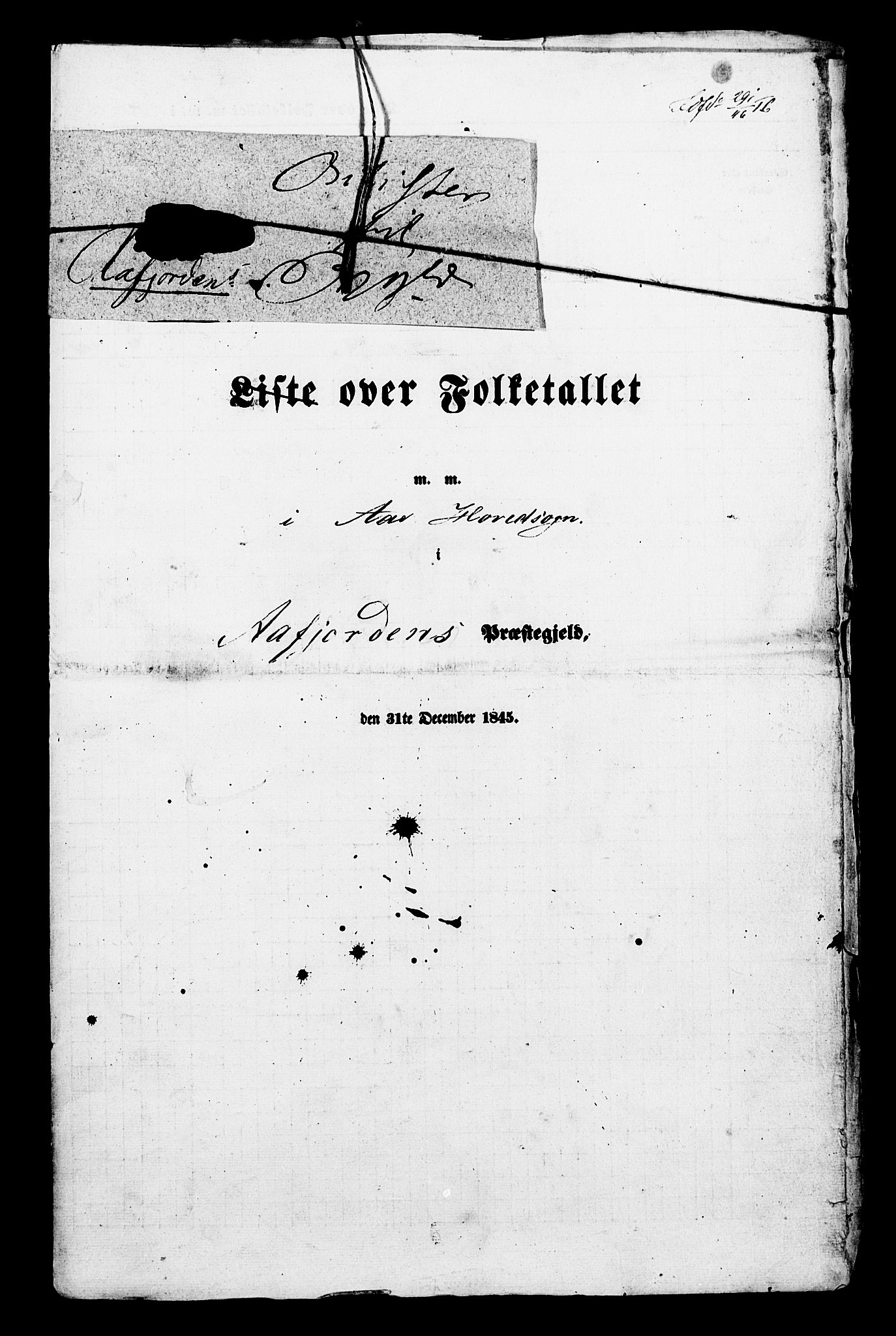 , Census 1845 for Åfjord, 1845, p. 2