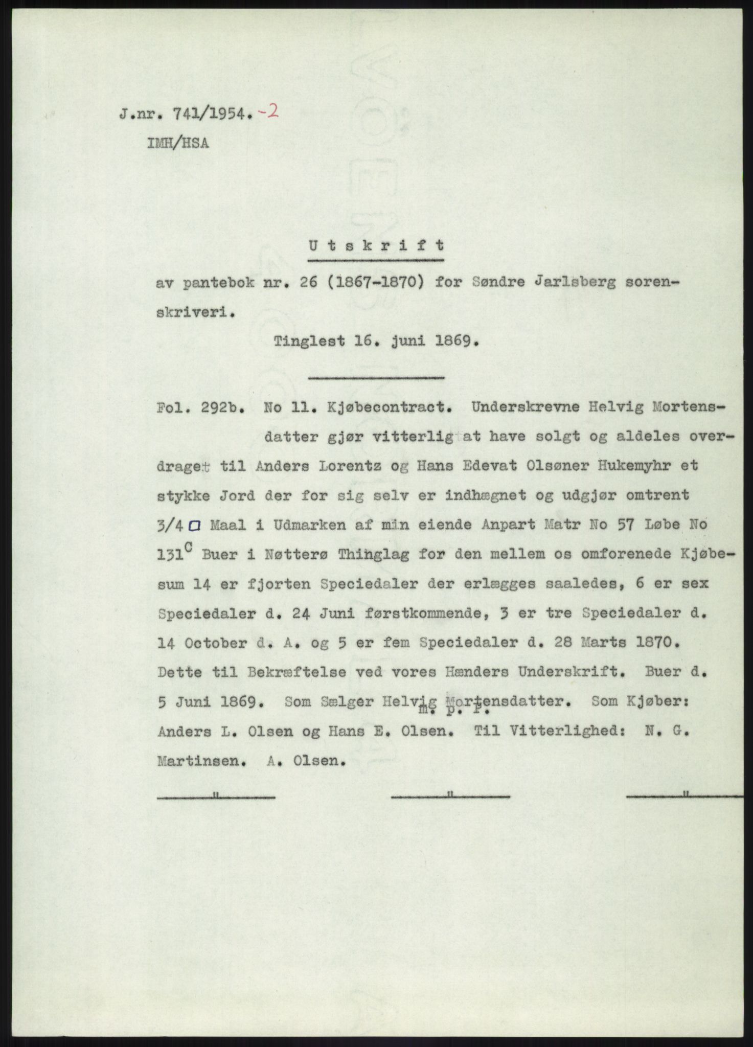 Statsarkivet i Kongsberg, SAKO/A-0001, 1944-1954, p. 374