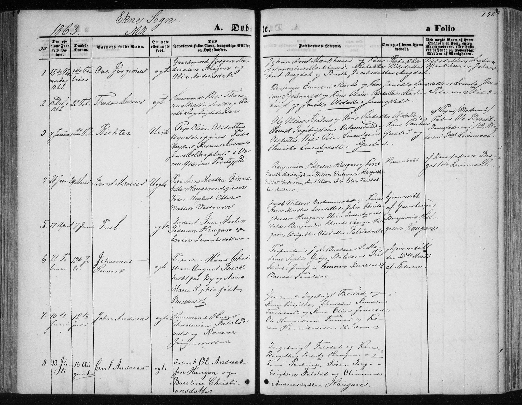 Ministerialprotokoller, klokkerbøker og fødselsregistre - Nord-Trøndelag, SAT/A-1458/717/L0158: Parish register (official) no. 717A08 /2, 1863-1877, p. 156