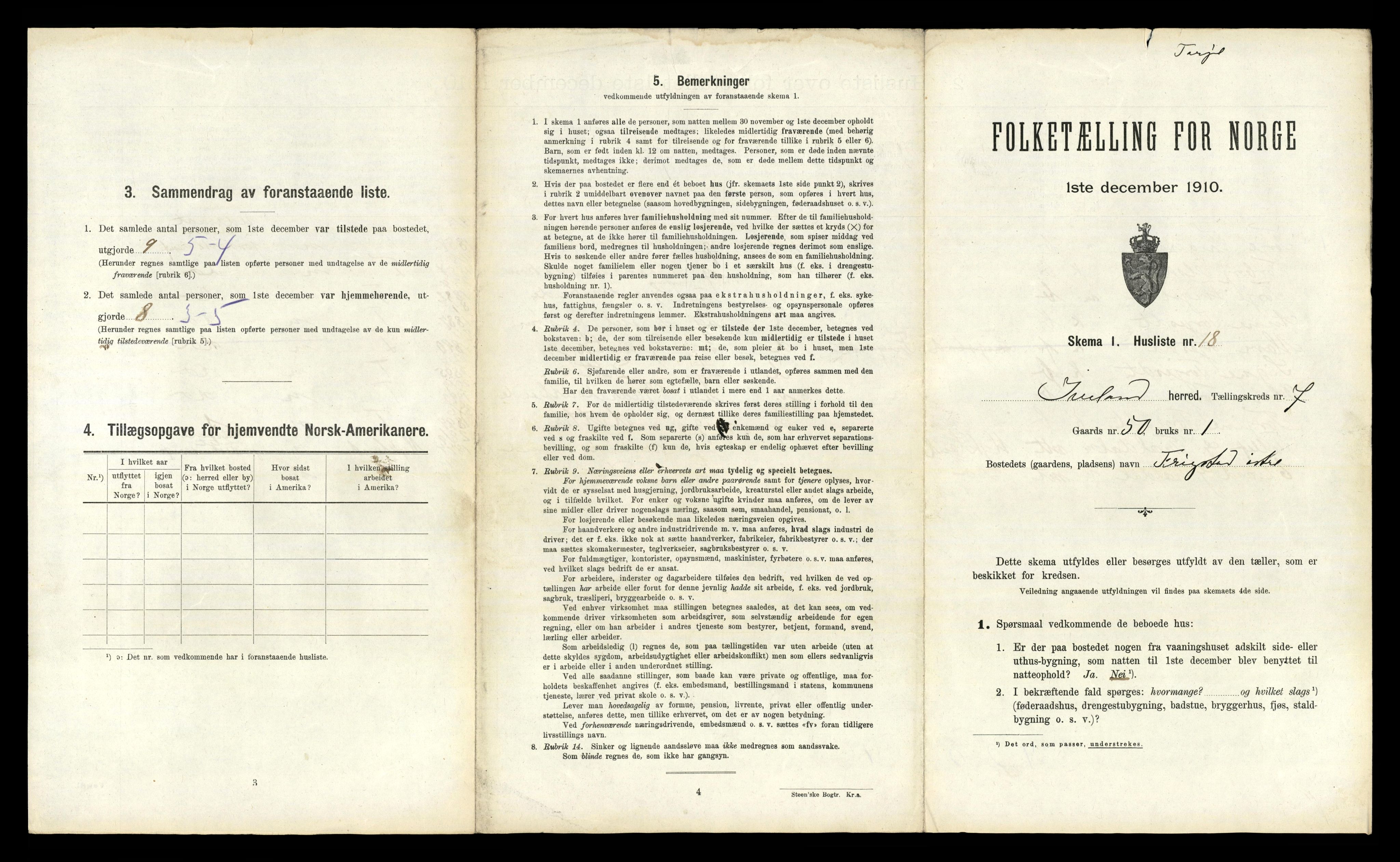 RA, 1910 census for Iveland, 1910, p. 341