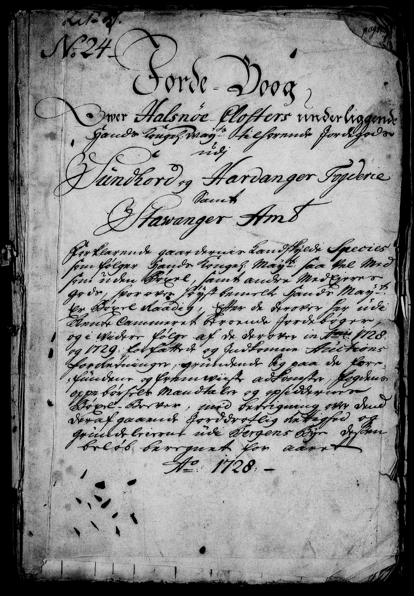 Rentekammeret inntil 1814, Realistisk ordnet avdeling, RA/EA-4070/On/L0003: [Jj 4]: Kommisjonsforretning over Vilhelm Hanssøns forpaktning av Halsnøy klosters gods, 1721-1729, p. 432