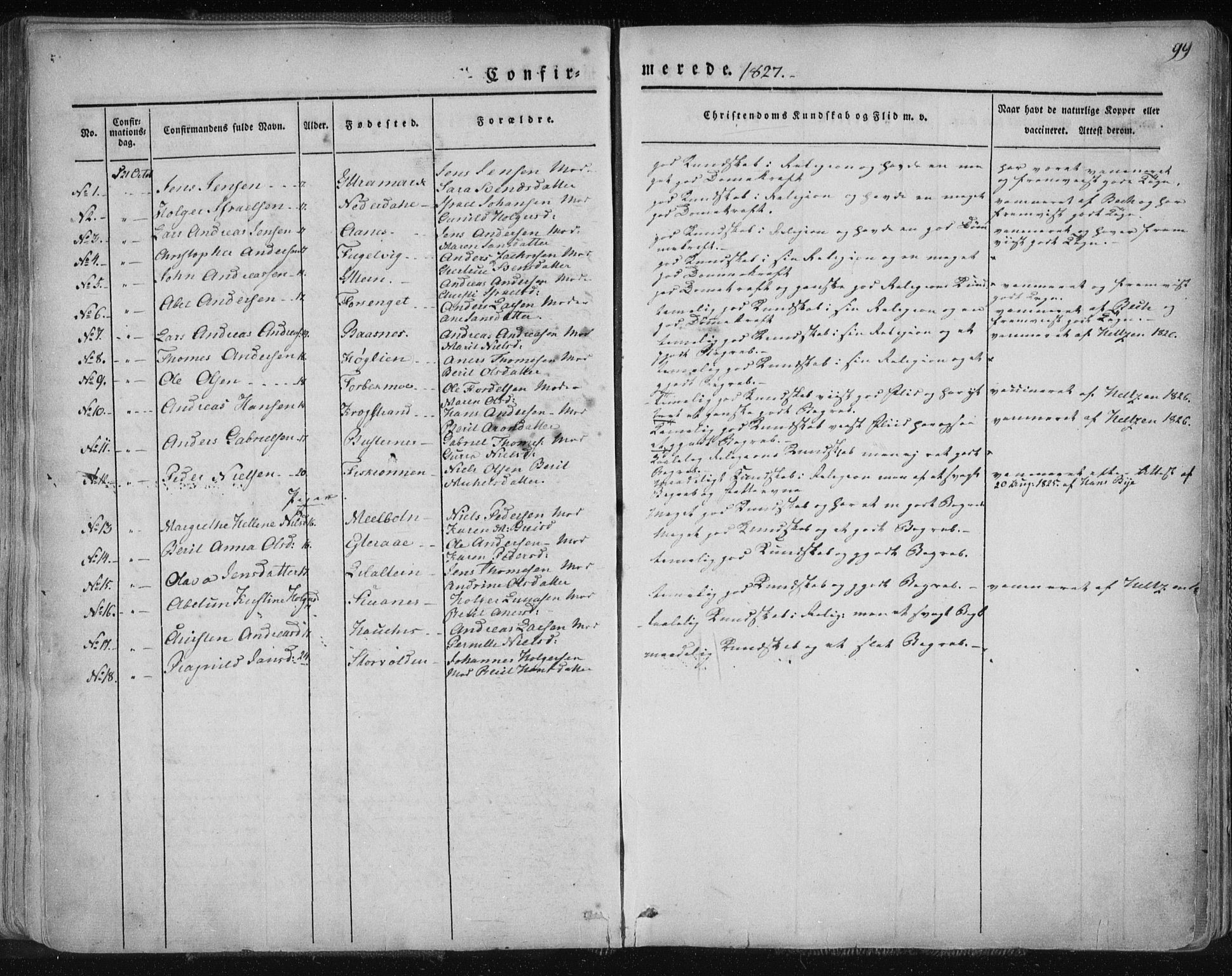 Ministerialprotokoller, klokkerbøker og fødselsregistre - Nordland, SAT/A-1459/827/L0390: Parish register (official) no. 827A02, 1826-1841, p. 99