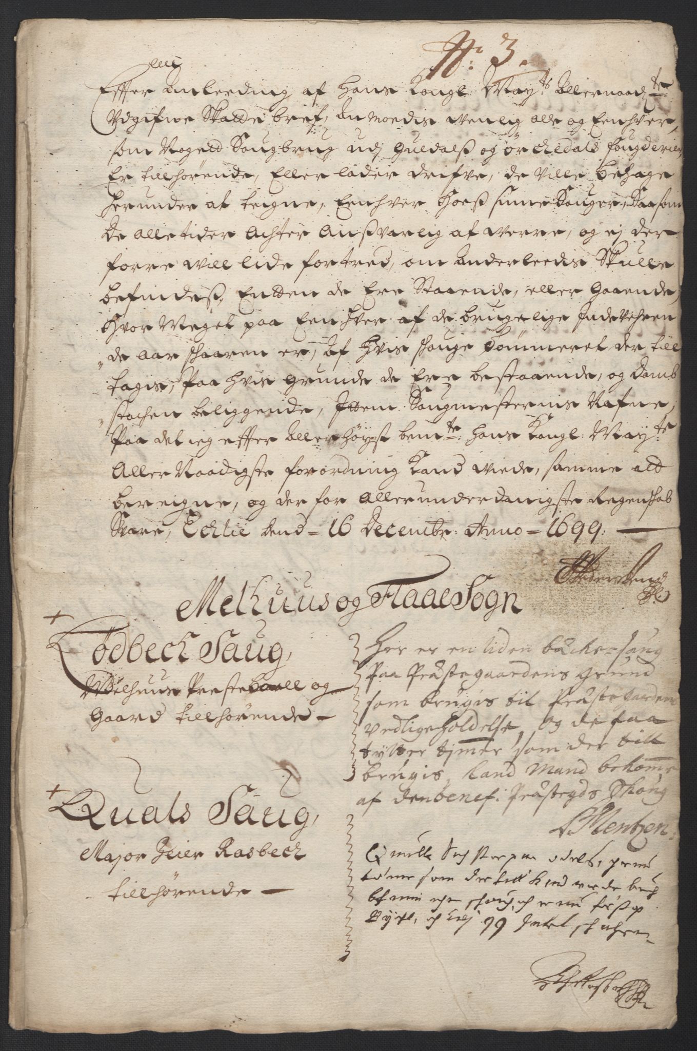 Rentekammeret inntil 1814, Reviderte regnskaper, Fogderegnskap, AV/RA-EA-4092/R60/L3949: Fogderegnskap Orkdal og Gauldal, 1699, p. 284