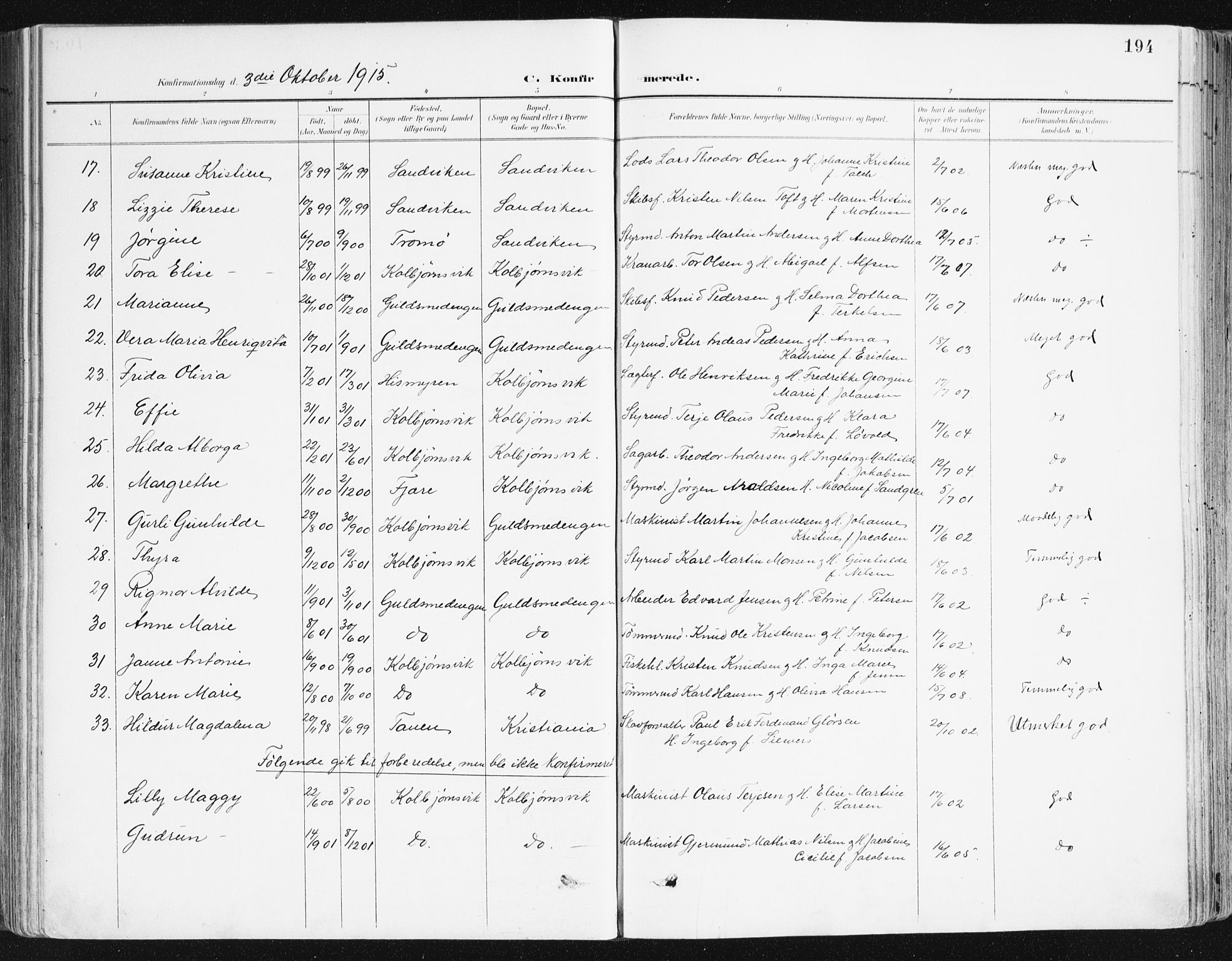 Hisøy sokneprestkontor, SAK/1111-0020/F/Fa/L0004: Parish register (official) no. A 4, 1895-1917, p. 194