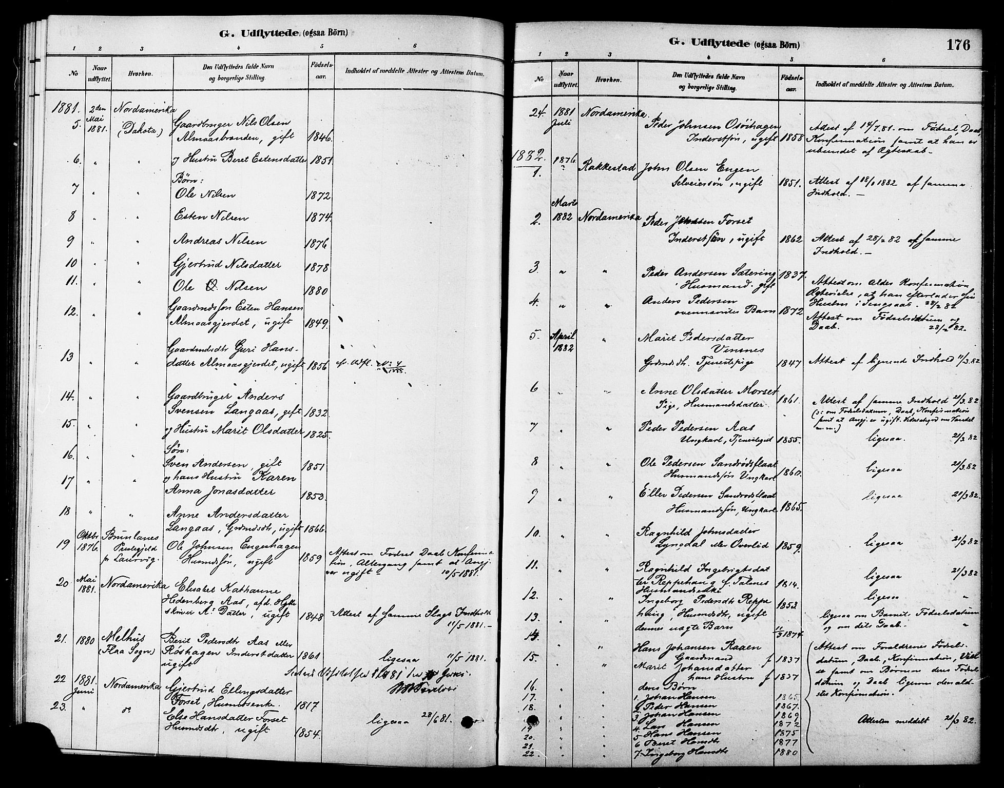 Ministerialprotokoller, klokkerbøker og fødselsregistre - Sør-Trøndelag, SAT/A-1456/688/L1024: Parish register (official) no. 688A01, 1879-1890, p. 176