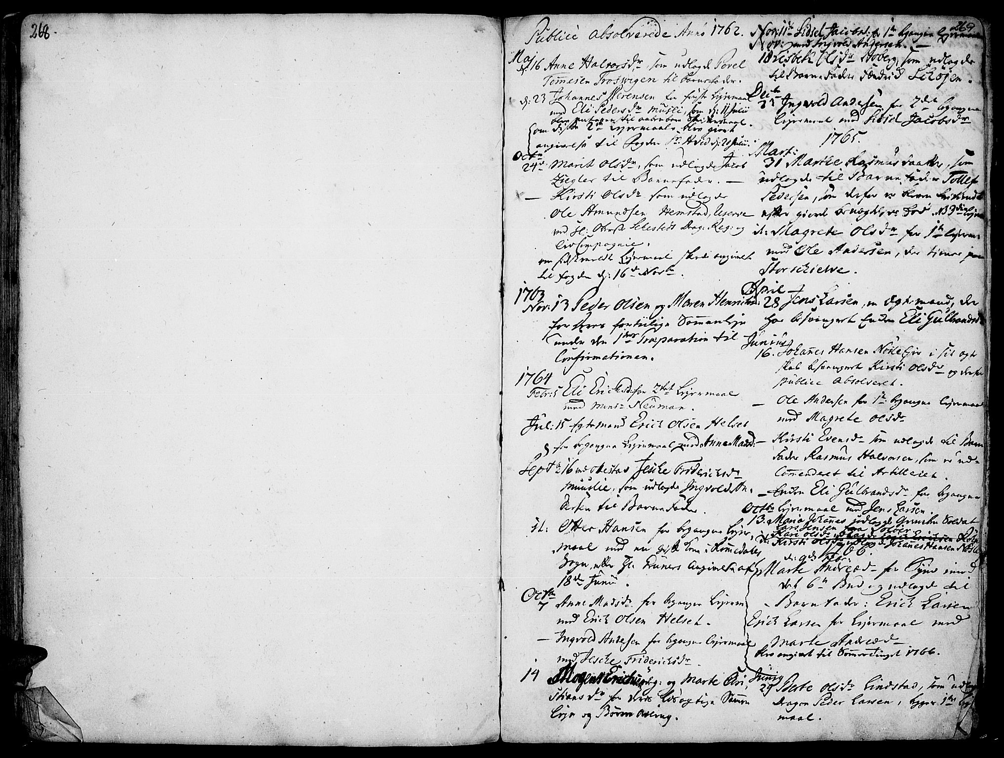 Stange prestekontor, SAH/PREST-002/K/L0006: Parish register (official) no. 6, 1762-1787, p. 268-269