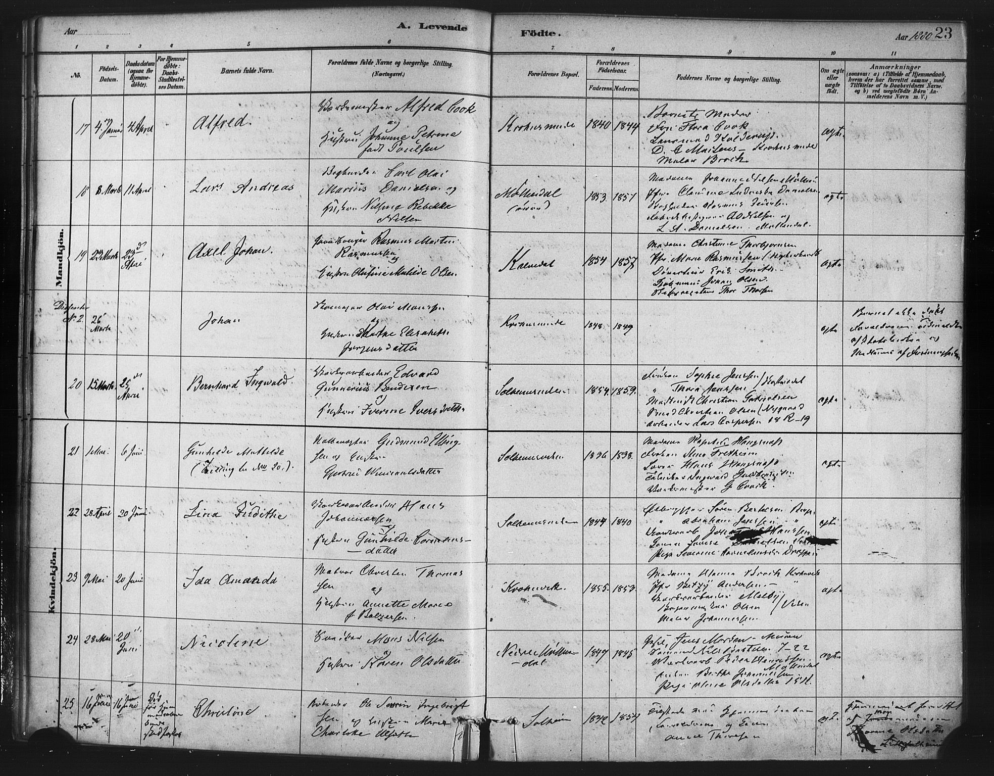 St. Jørgens hospital og Årstad sokneprestembete, AV/SAB-A-99934: Parish register (official) no. A 7, 1879-1886, p. 23