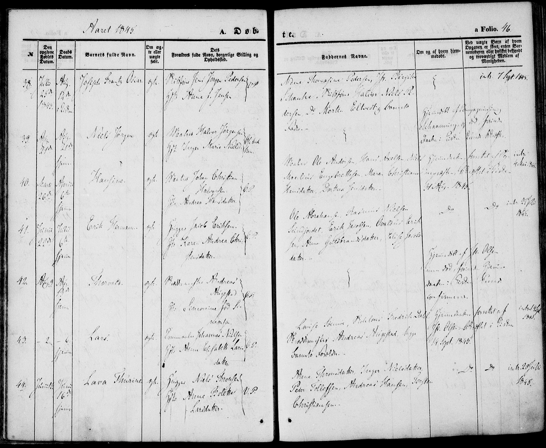 Porsgrunn kirkebøker , AV/SAKO-A-104/F/Fa/L0006: Parish register (official) no. 6, 1841-1857, p. 46