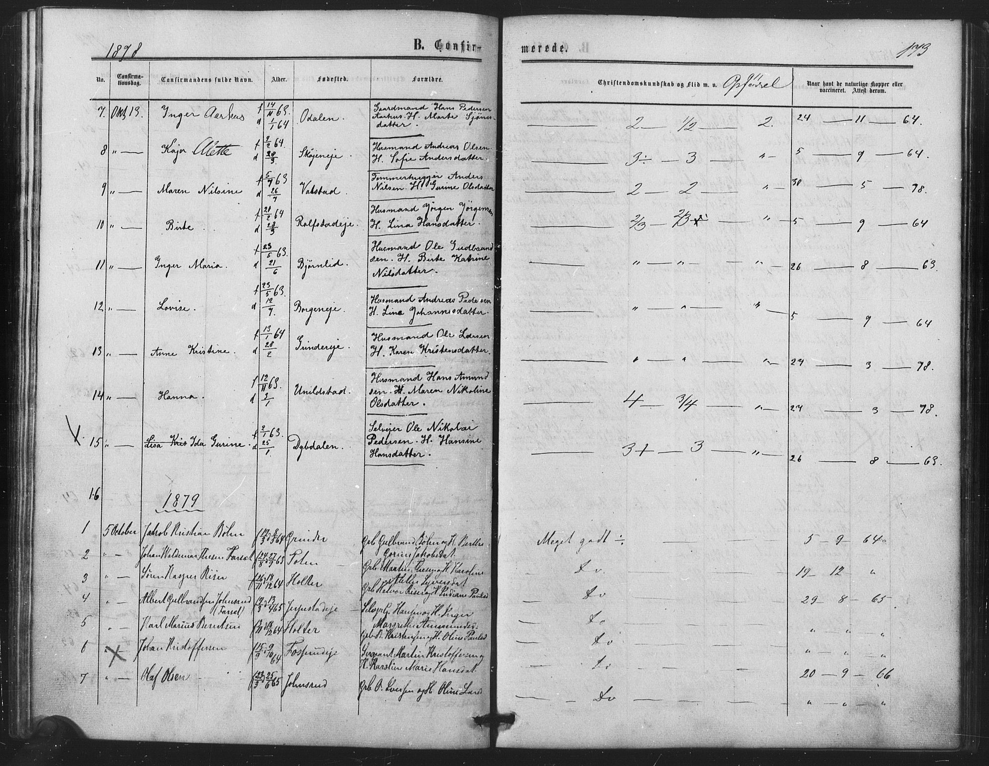 Nes prestekontor Kirkebøker, SAO/A-10410/F/Fb/L0001: Parish register (official) no. II 1, 1859-1882, p. 173