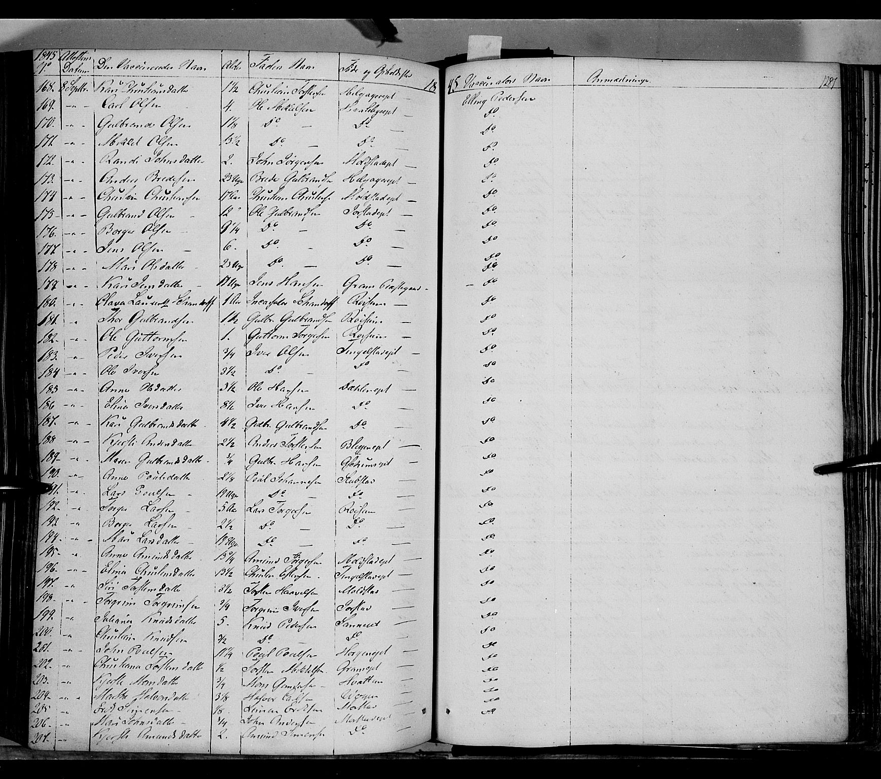 Gran prestekontor, AV/SAH-PREST-112/H/Ha/Haa/L0011: Parish register (official) no. 11, 1842-1856, p. 1286-1287