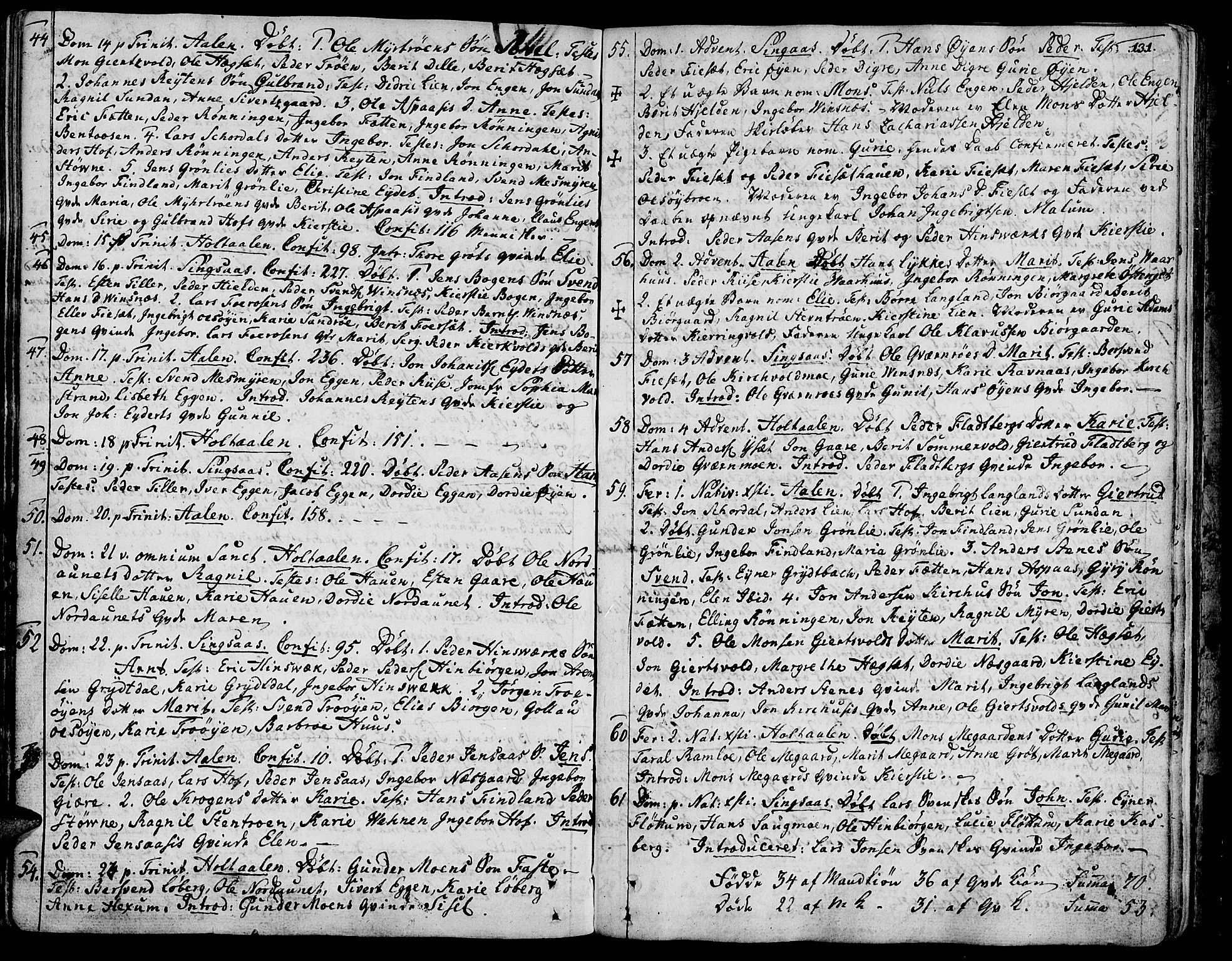 Ministerialprotokoller, klokkerbøker og fødselsregistre - Sør-Trøndelag, SAT/A-1456/685/L0952: Parish register (official) no. 685A01, 1745-1804, p. 131