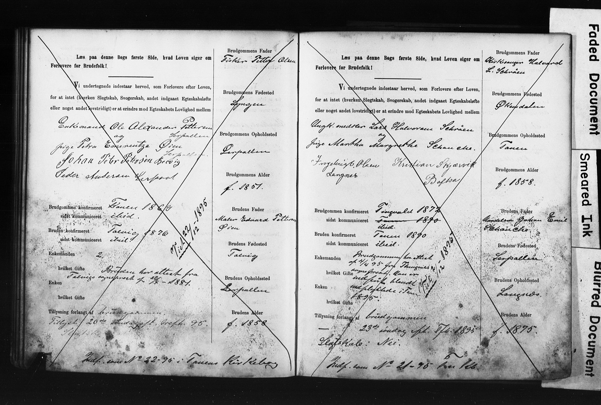 Tana sokneprestkontor, AV/SATØ-S-1334/I/Ib/L0037/0002: Banns register no. 37.2, 1891-1903
